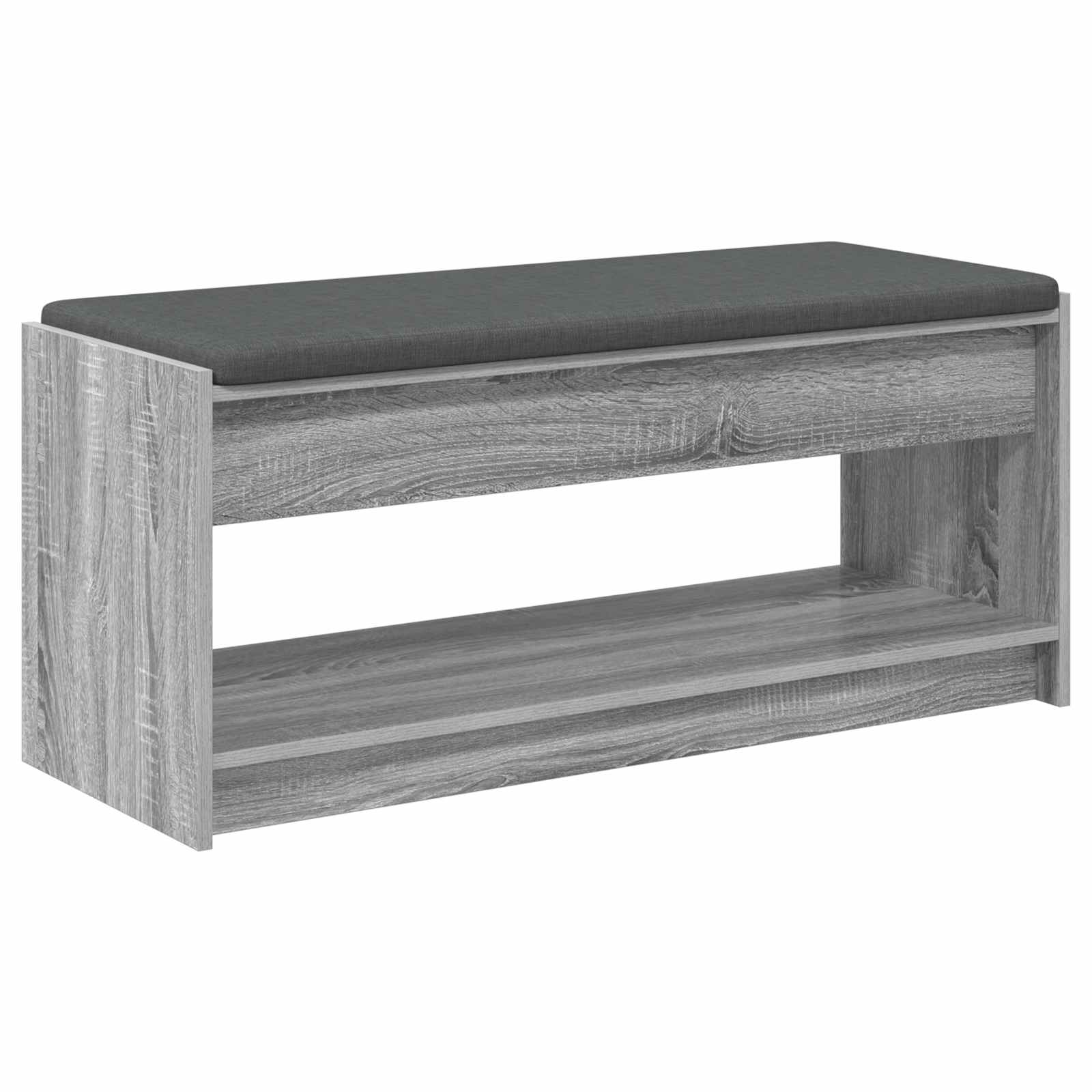 Hallway Bench with Cushion Grey Sonoma 100 x 38 x 46 cm