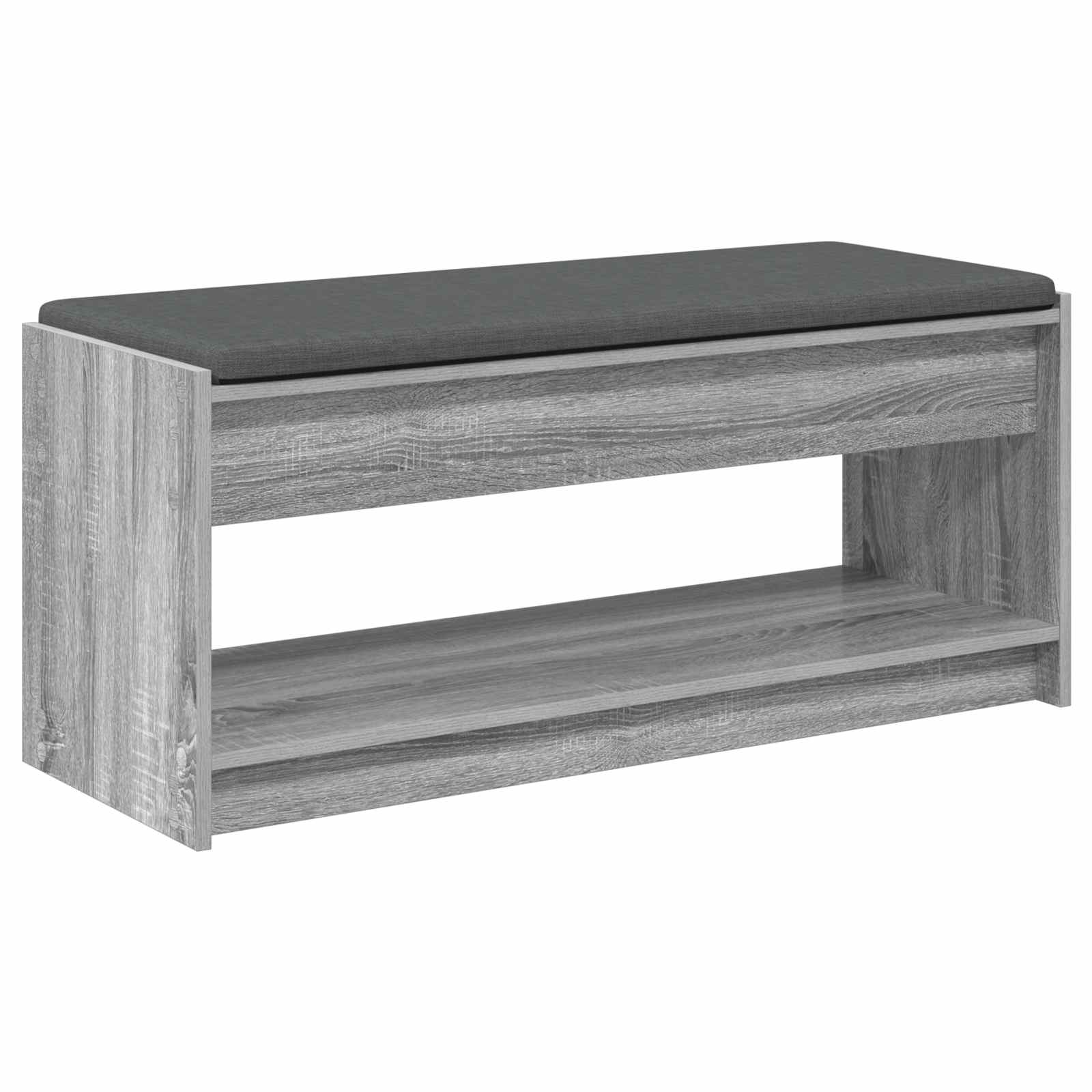 Hallway Bench with Cushion Grey Sonoma 100 x 38 x 46 cm