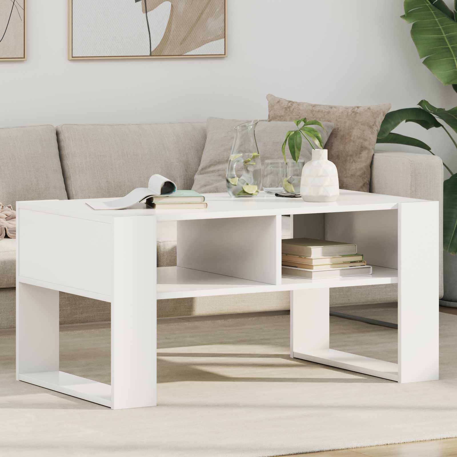 Kavos staliukas Balta 92 x 53 x 45 cm Apdirbta mediena