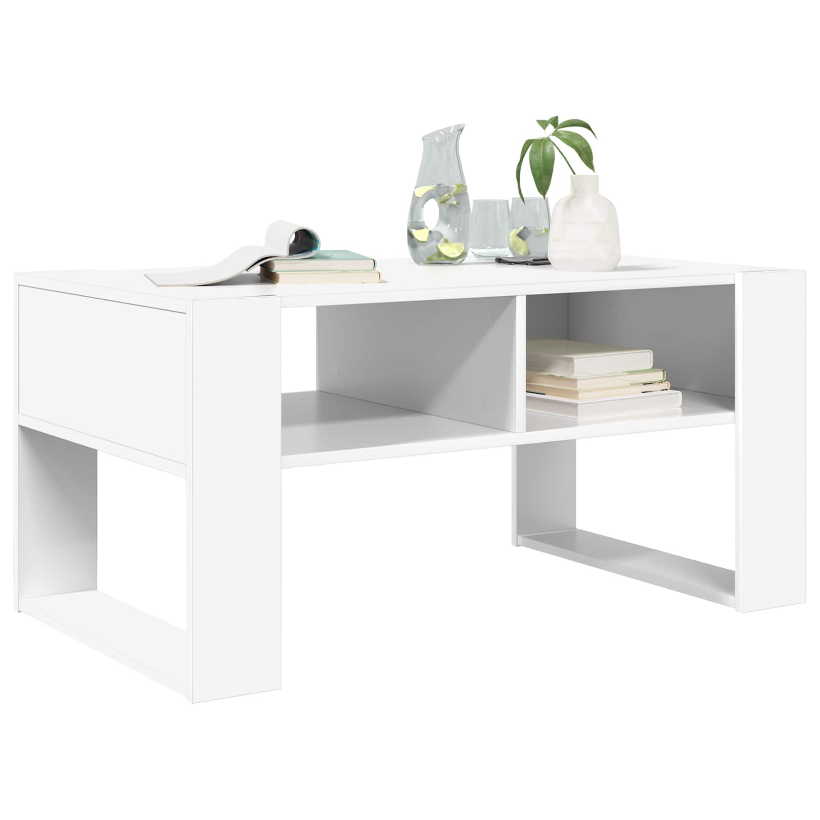 Kavos staliukas Balta 92 x 53 x 45 cm Apdirbta mediena