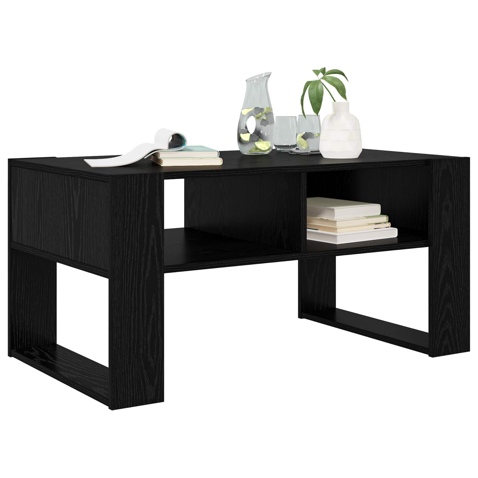Coffee Table Black Oak 92 x 53 x 45 cm Engineered Wood