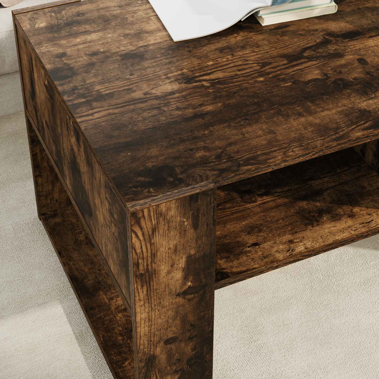 Coffee Table Smoked Oak 92 x 53 x 45 cm Engineered wood