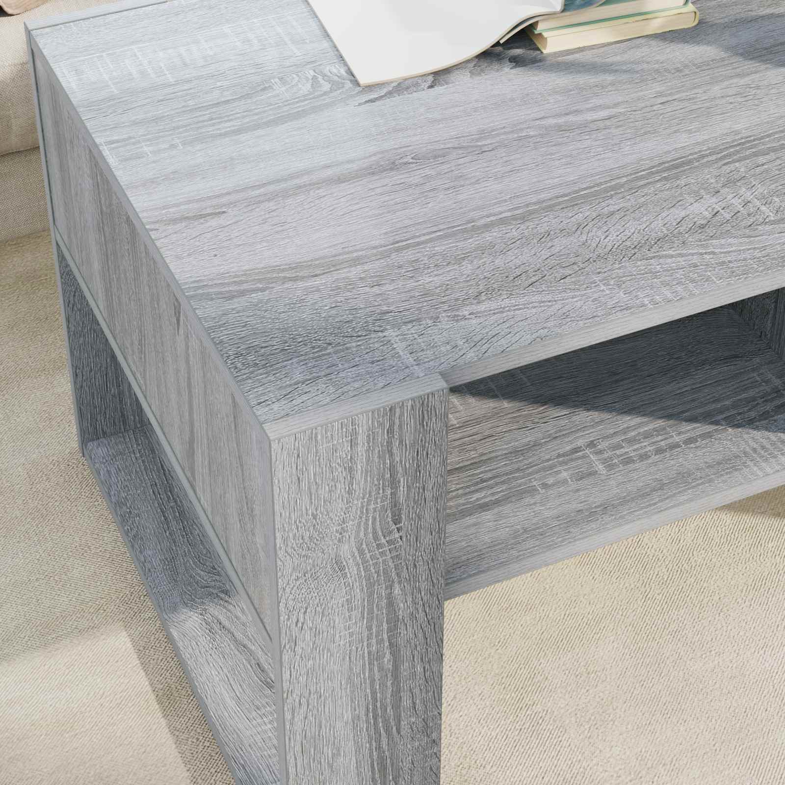 Coffee Table Grey Sonoma 92 x 53 x 45 cm Engineered Wood