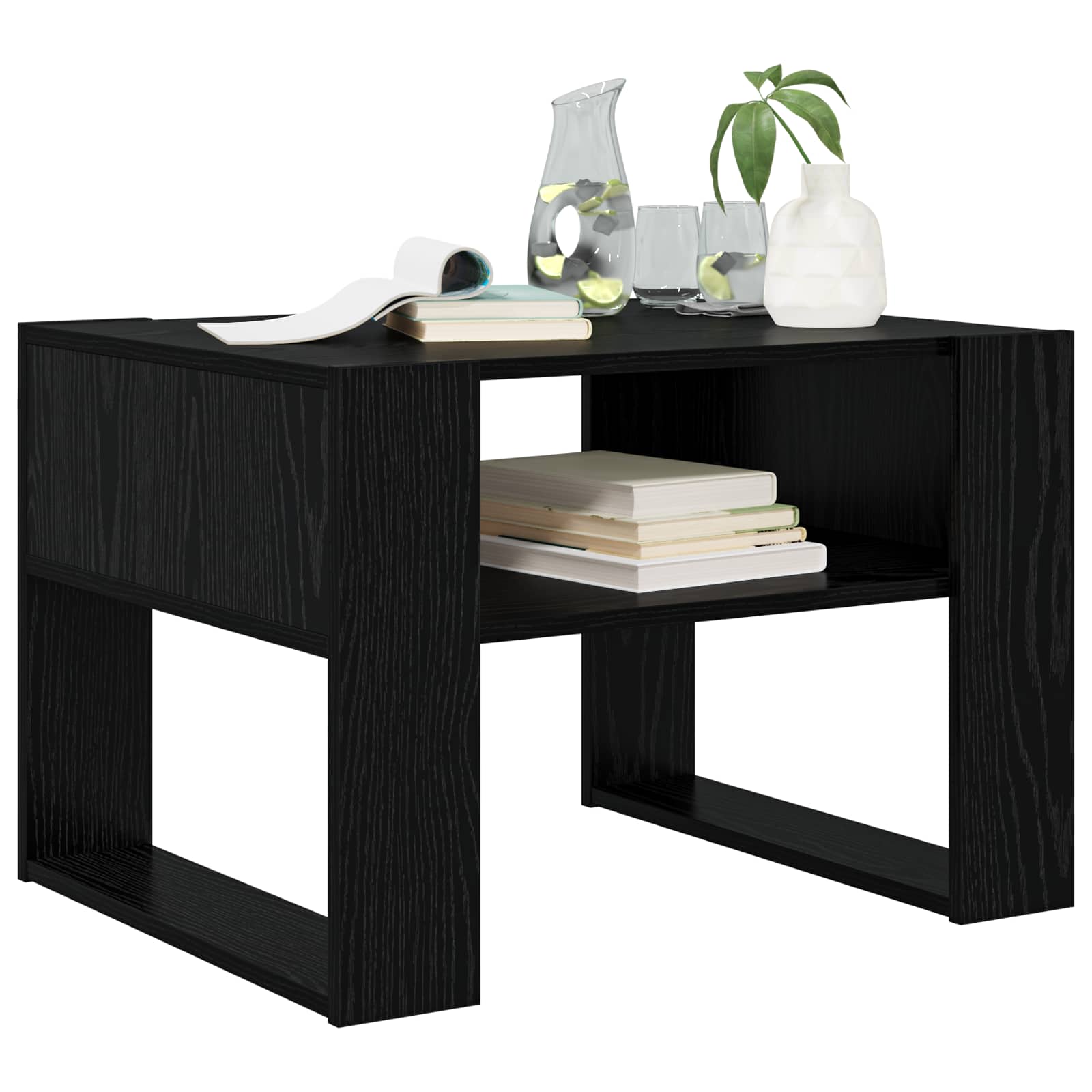 Coffee table Black oak 66 x 53 x 45 cm Engineered wood
