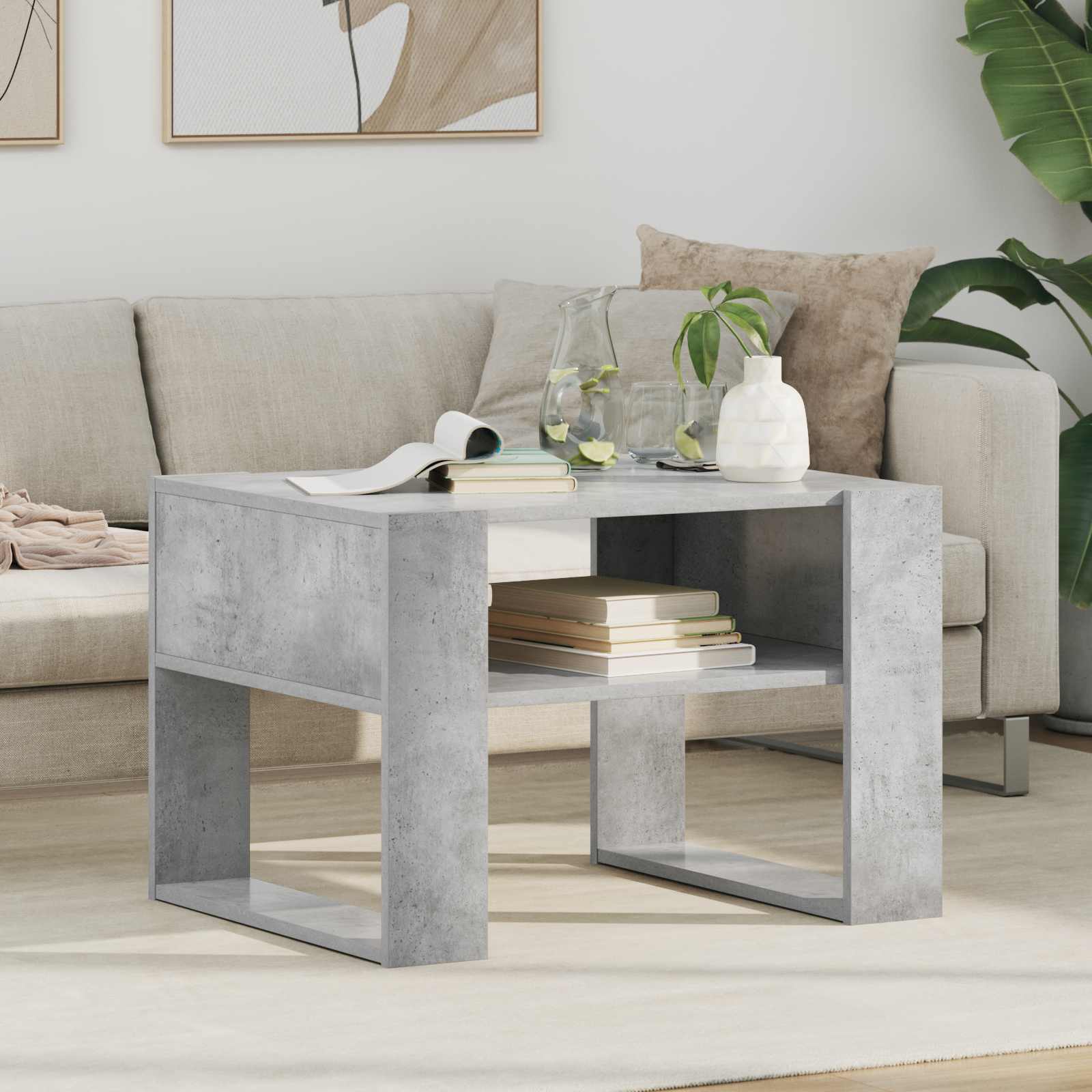 Kafijas galdiņš Betona pelēks 66 x 53 x 45 cm Inženierijas koksne
