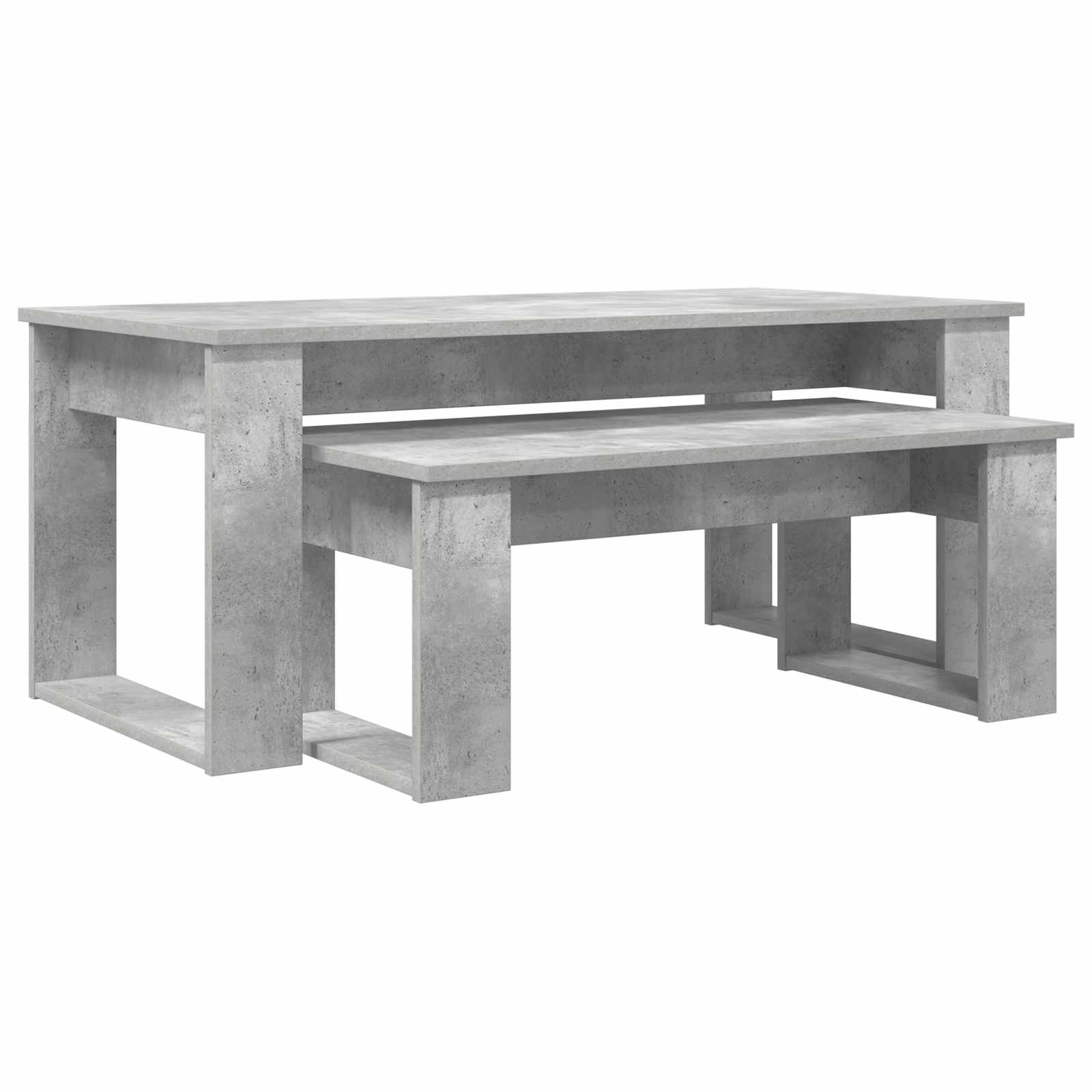 Kavos staliuko komplektas 2 vnt. Betono pilka 100 x 50 x 42 cm