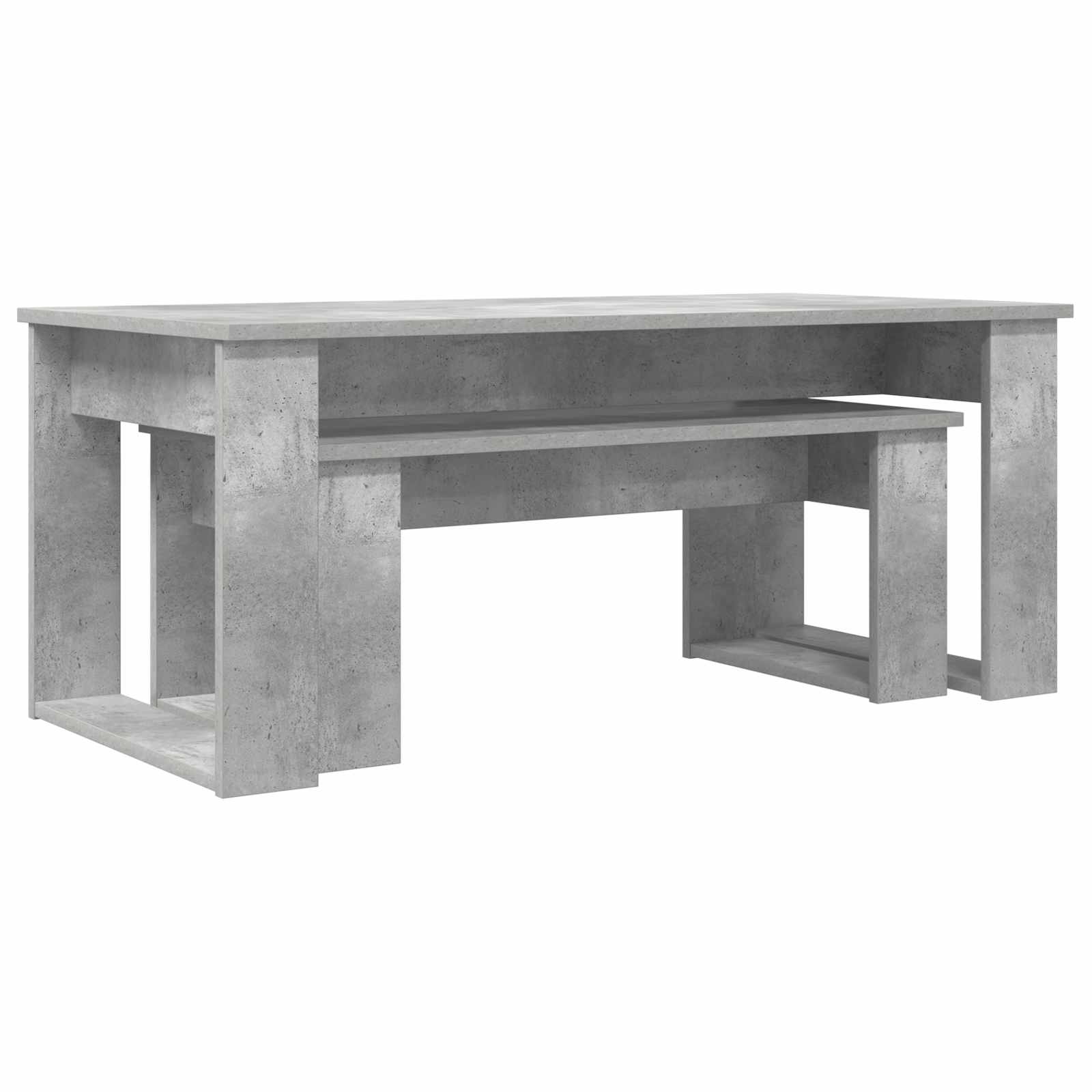 Kavos staliuko komplektas 2 vnt. Betono pilka 100 x 50 x 42 cm