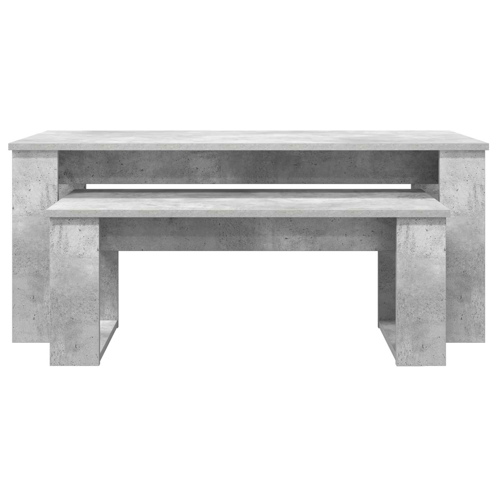 Kavos staliuko komplektas 2 vnt. Betono pilka 100 x 50 x 42 cm