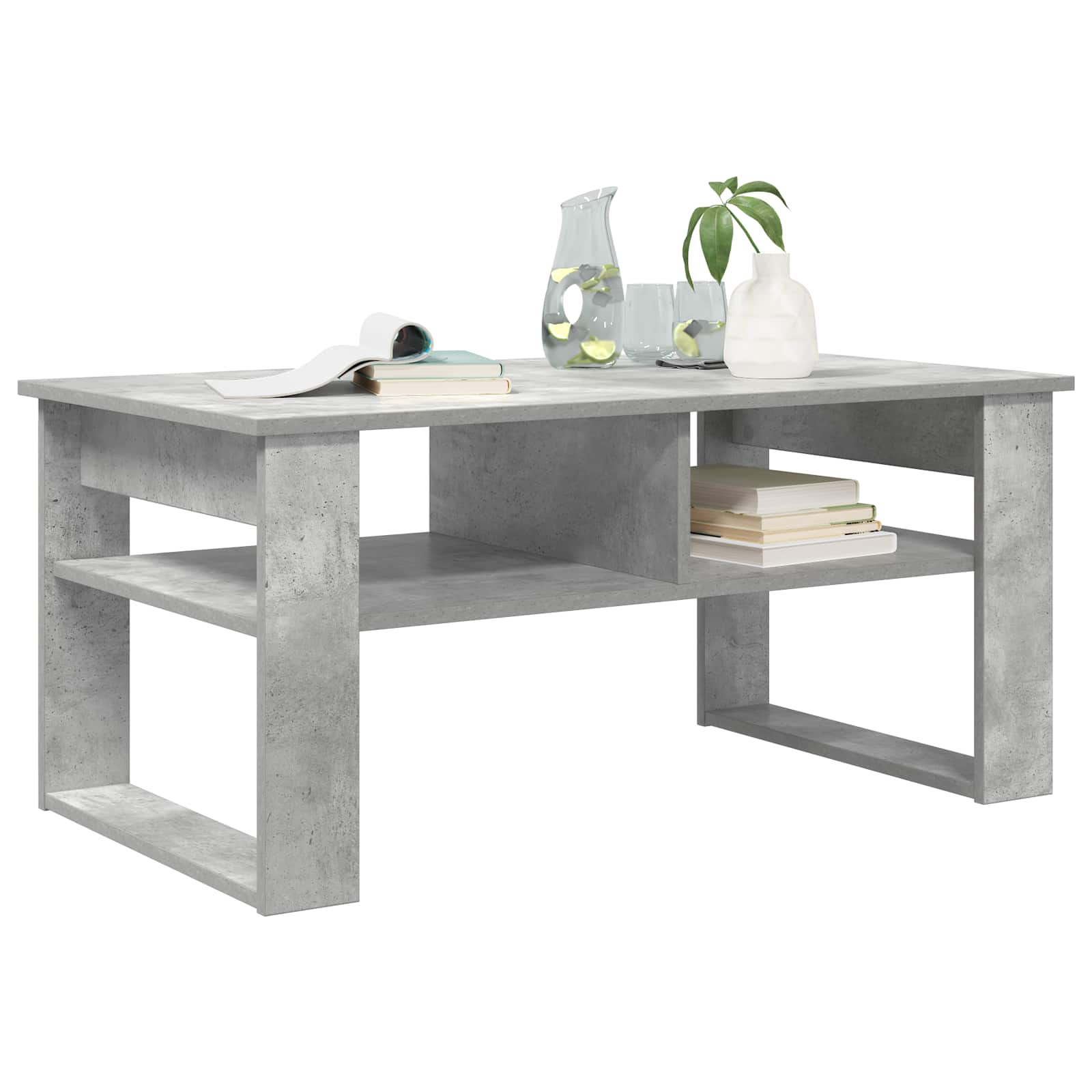 Kavos staliukas Betono pilka 96 x 54 x 44 cm Apdirbta mediena