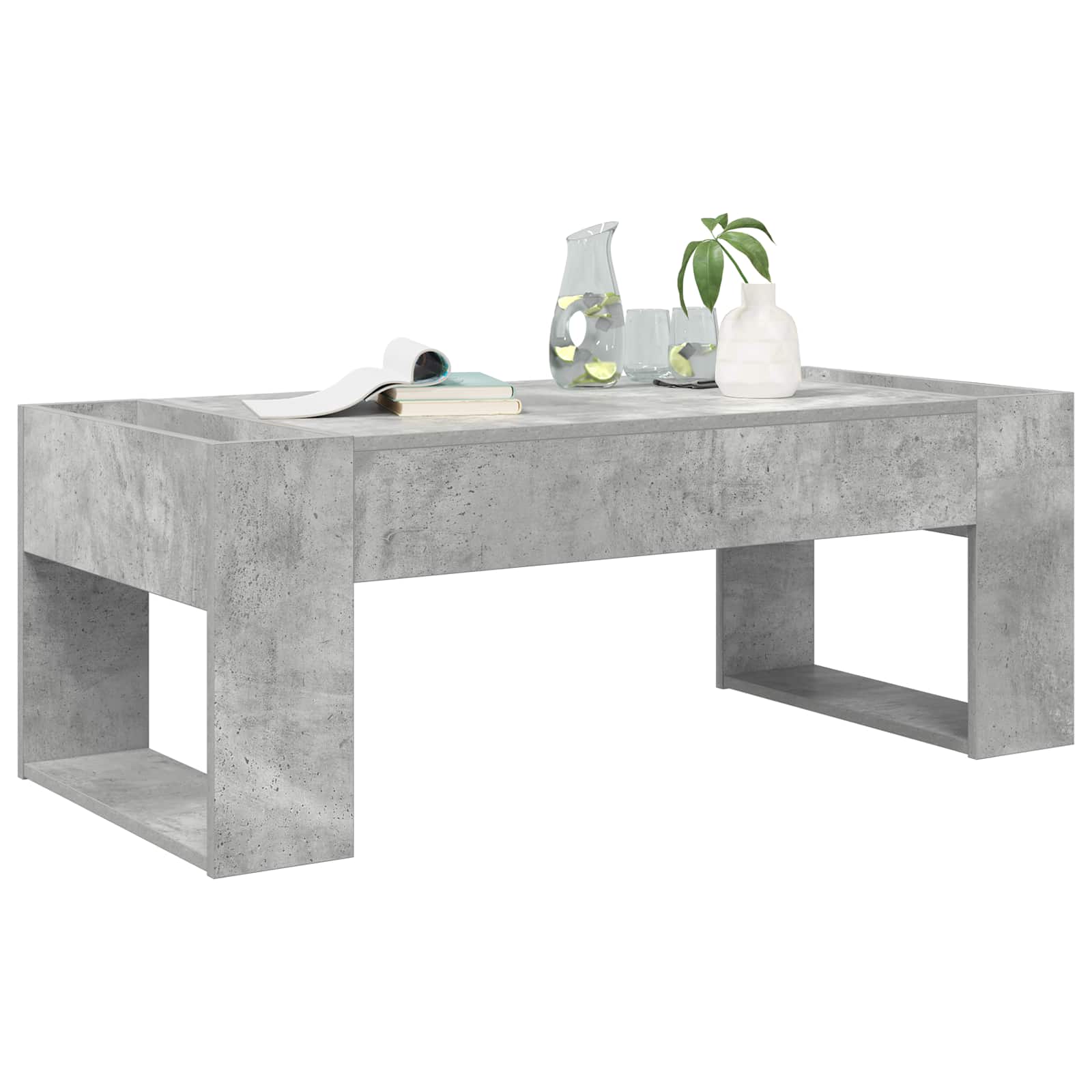 Kafijas galdiņš Betona pelēks 110 x 50 x 41 cm Inženierijas koks