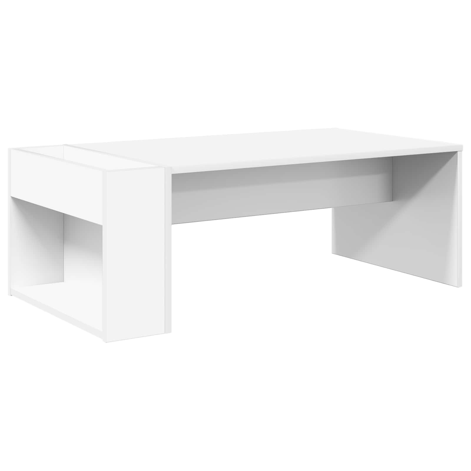 Kafijas galdiņš balts 95 x 50 x 34 cm apstrādāta koksne