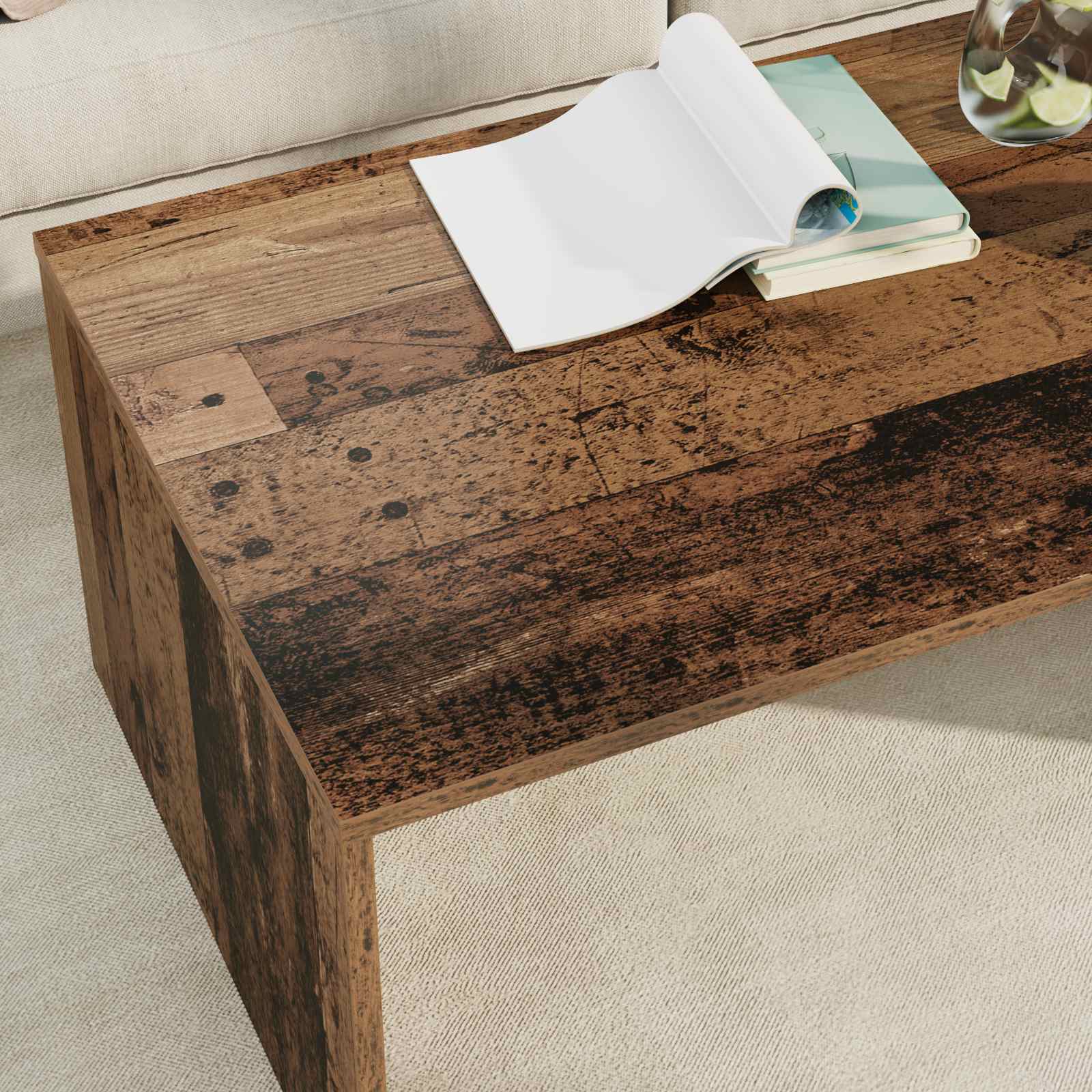 Coffee table Old wood 95 x 50 x 34 cm Engineered wood