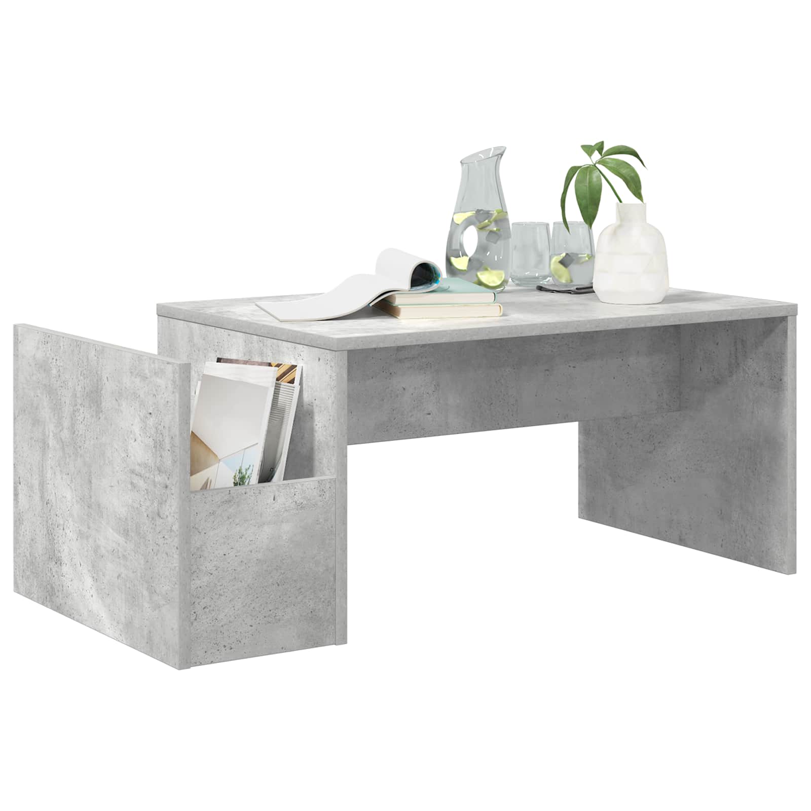 Kafijas galdiņš Betona pelēks 90 x 45 x 35 cm Inženierijas koksne