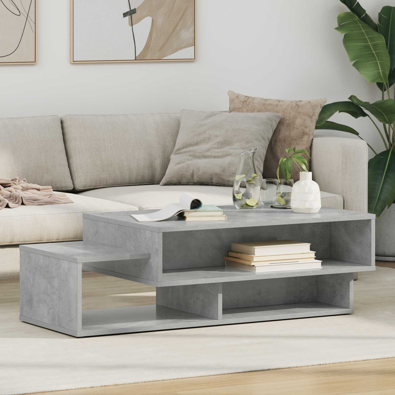 Coffee Table Concrete Grey 105 x 50 x 32.5 cm