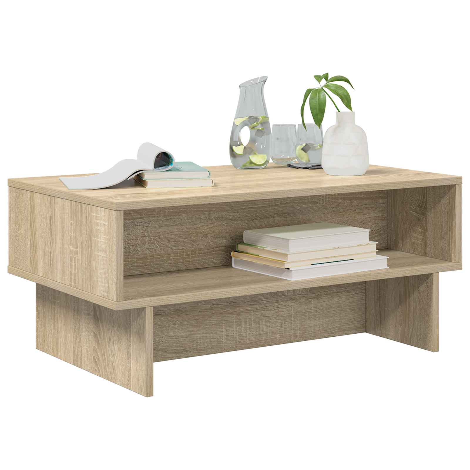 Coffee table Sonoma oak 80 x 46 x 35 cm Engineered wood