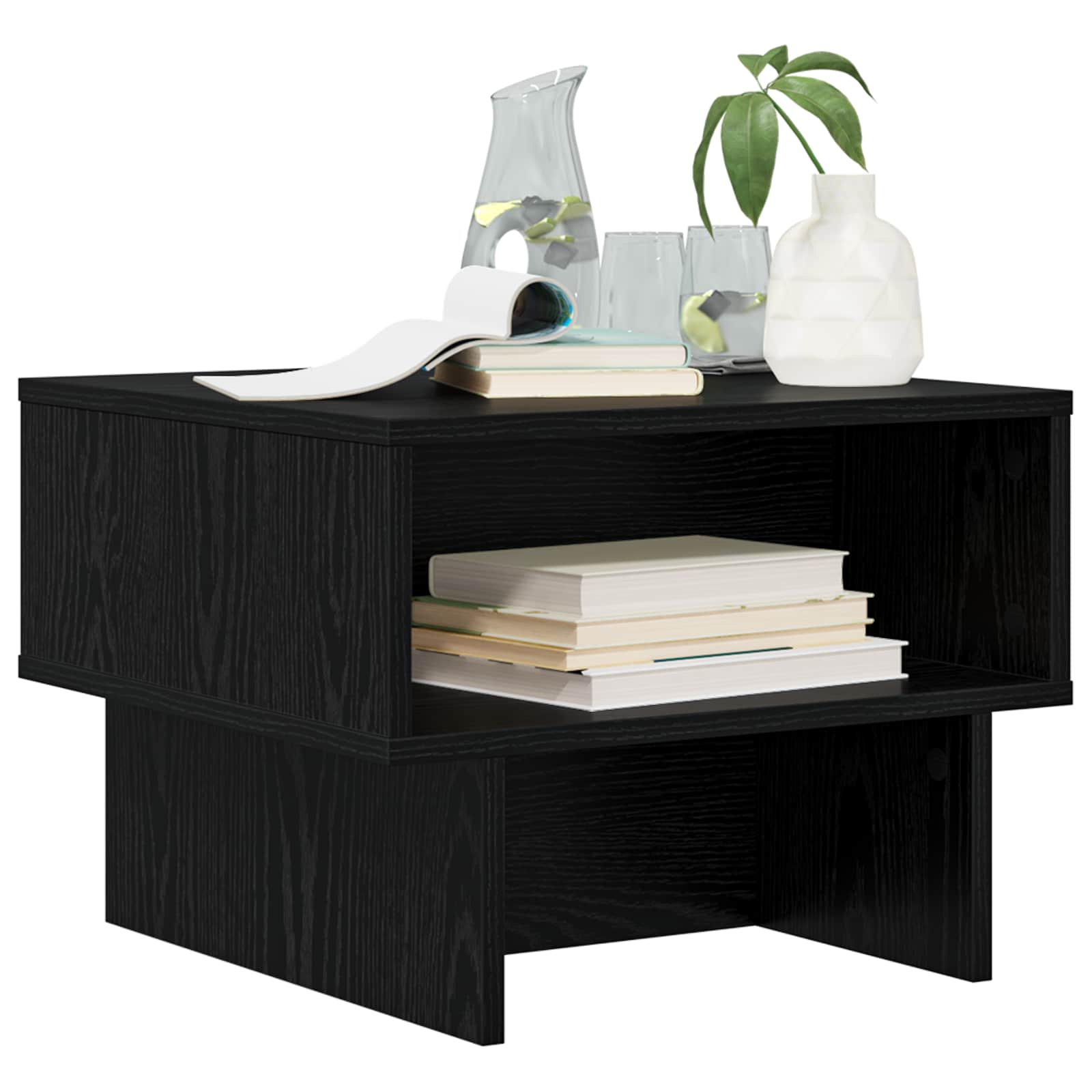 Coffee table Black oak 48 x 46 x 35 cm Engineered wood