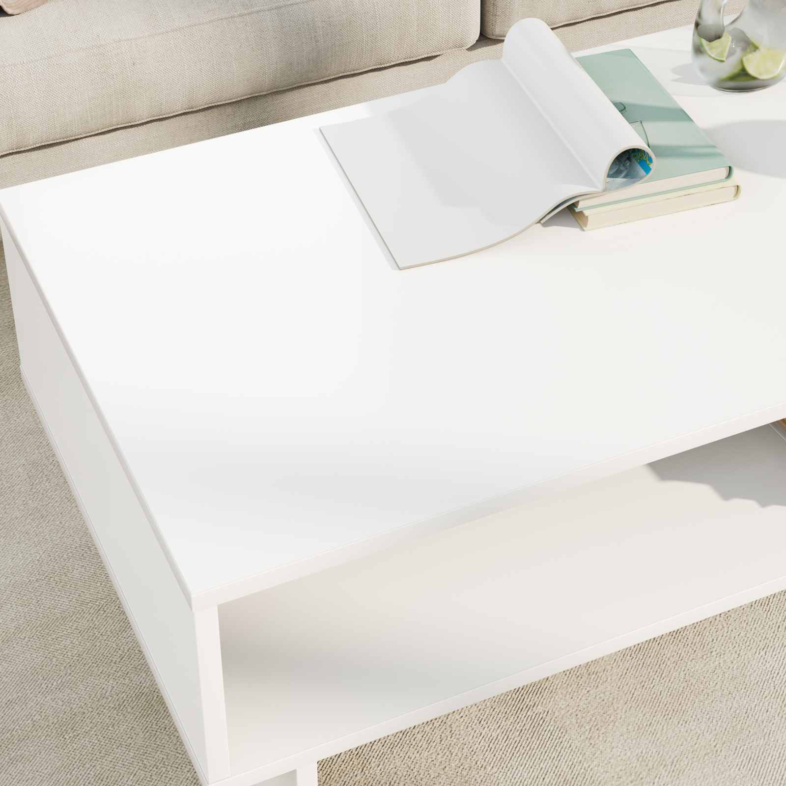 Coffee Table White 100 x 46 x 35 cm Engineered Wood