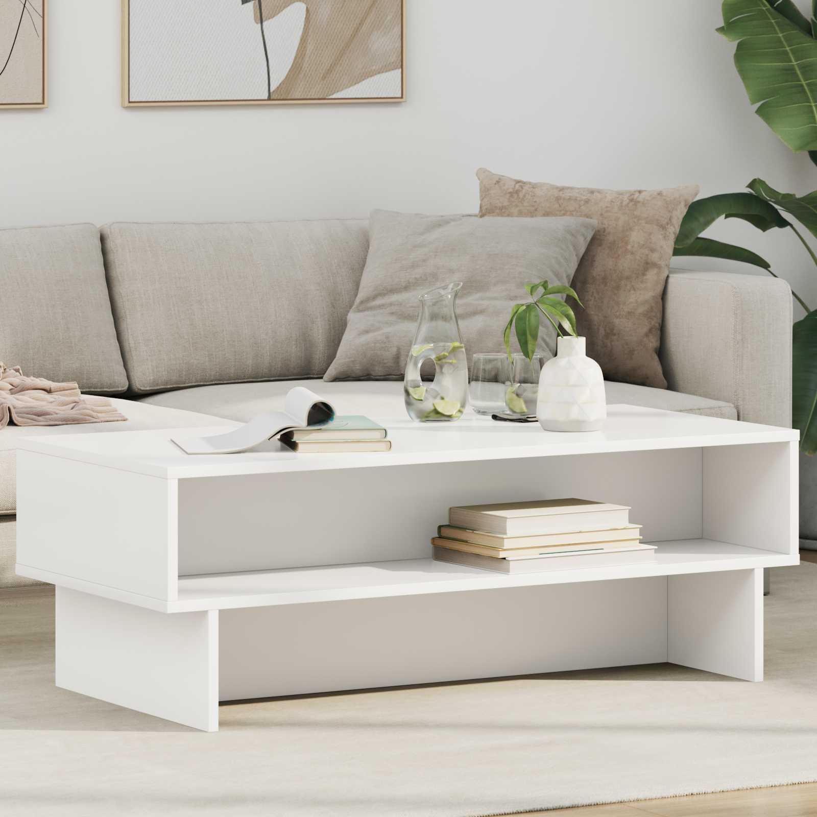 Coffee Table White 100 x 46 x 35 cm Engineered Wood