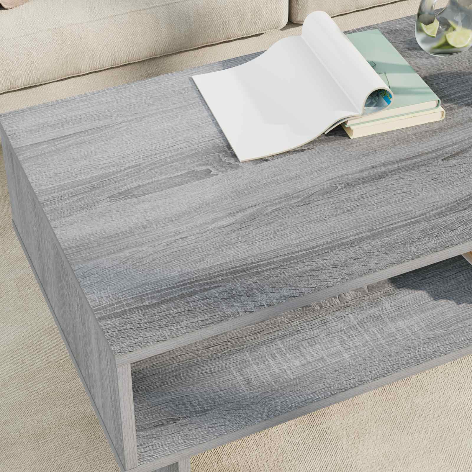 Coffee Table Grey Sonoma 100 x 46 x 35 cm Engineered Wood