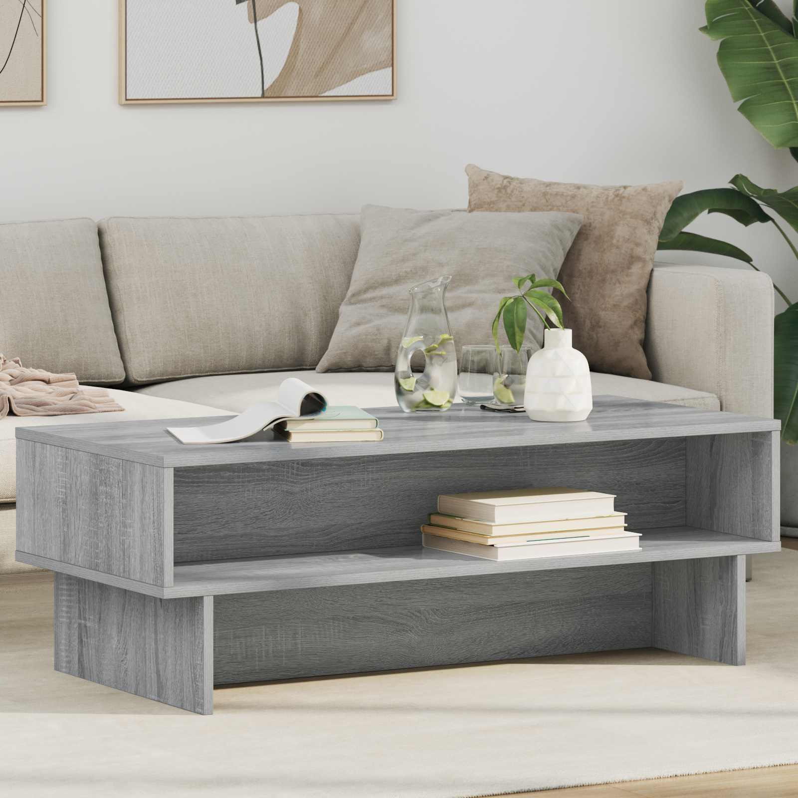 Coffee Table Grey Sonoma 100 x 46 x 35 cm Engineered Wood