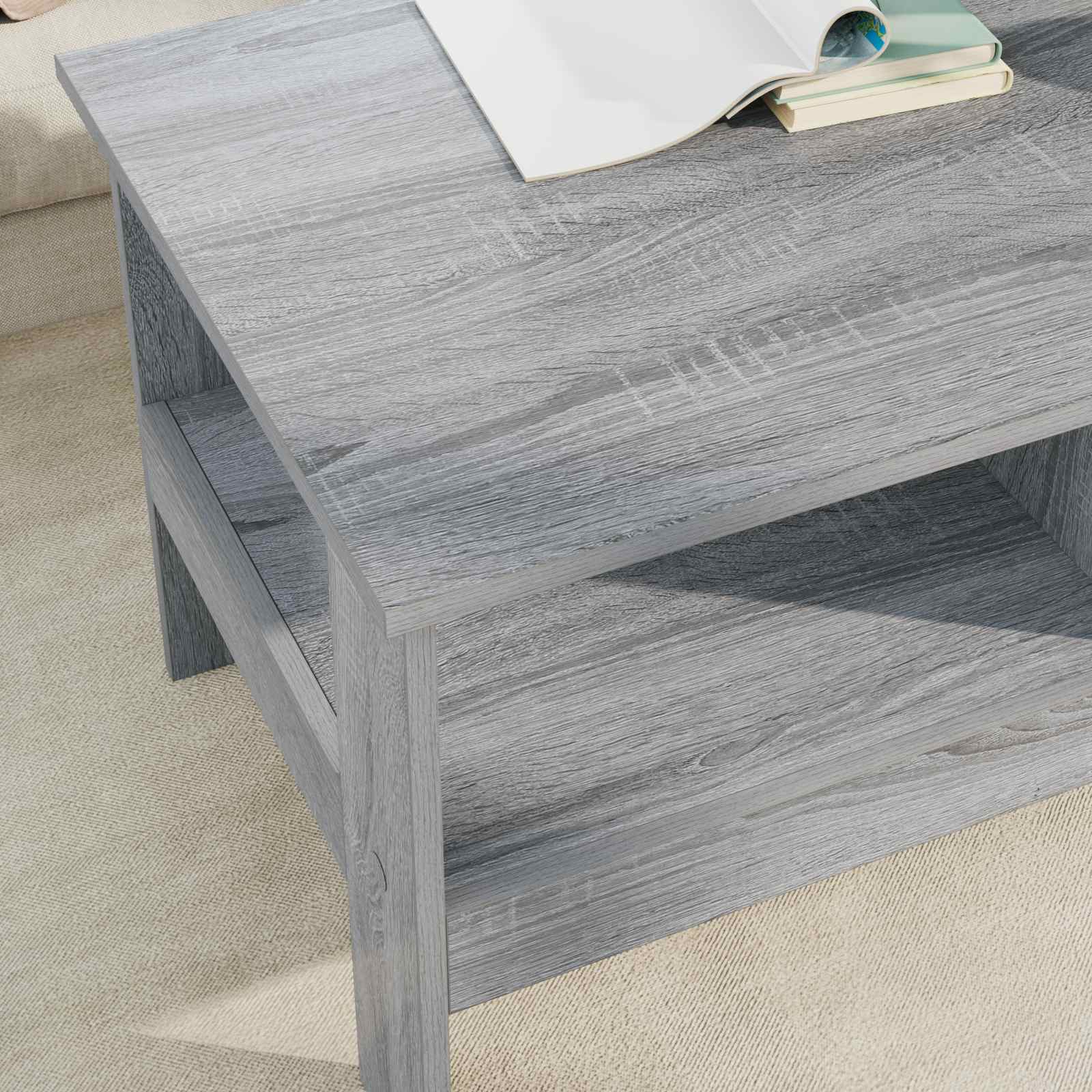Kafijas galdiņš pelēks Sonoma 90 x 50 x 45 cm Inženierijas koks