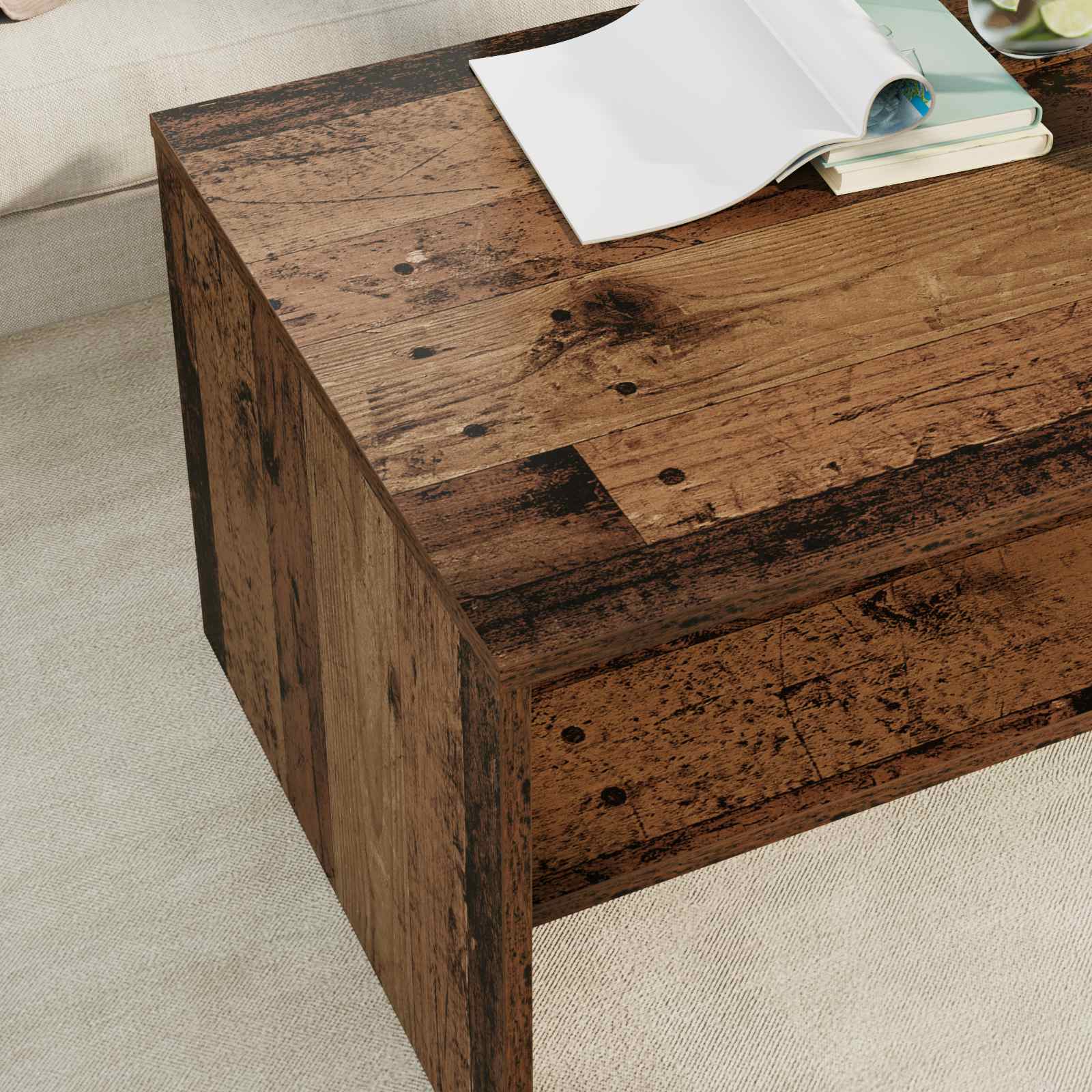 Coffee Table Old Wood 80 x 50 x 40 cm Treated wood