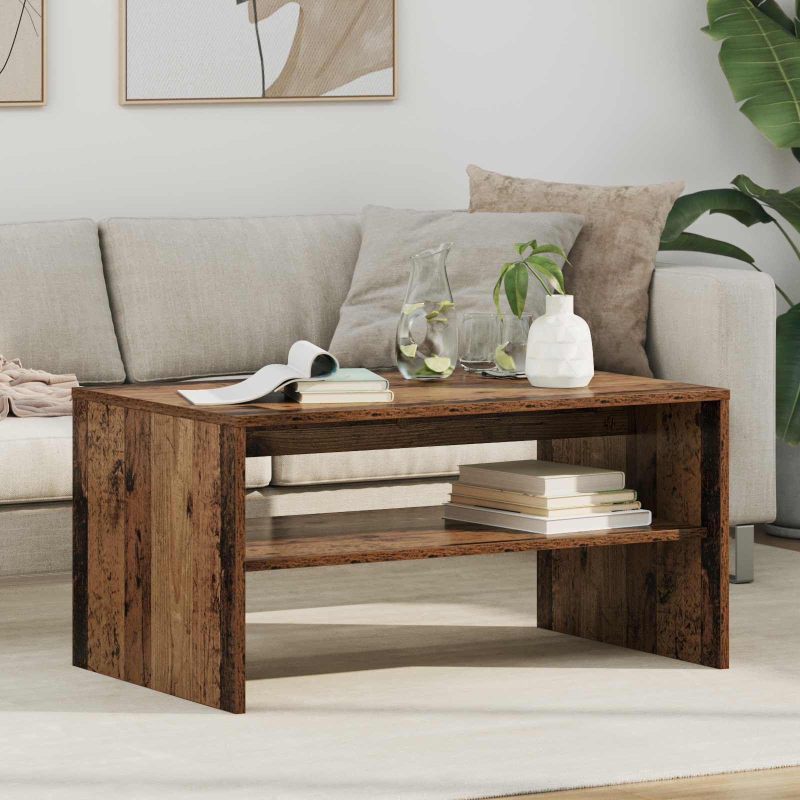 Coffee Table Old Wood 80 x 50 x 40 cm Treated wood