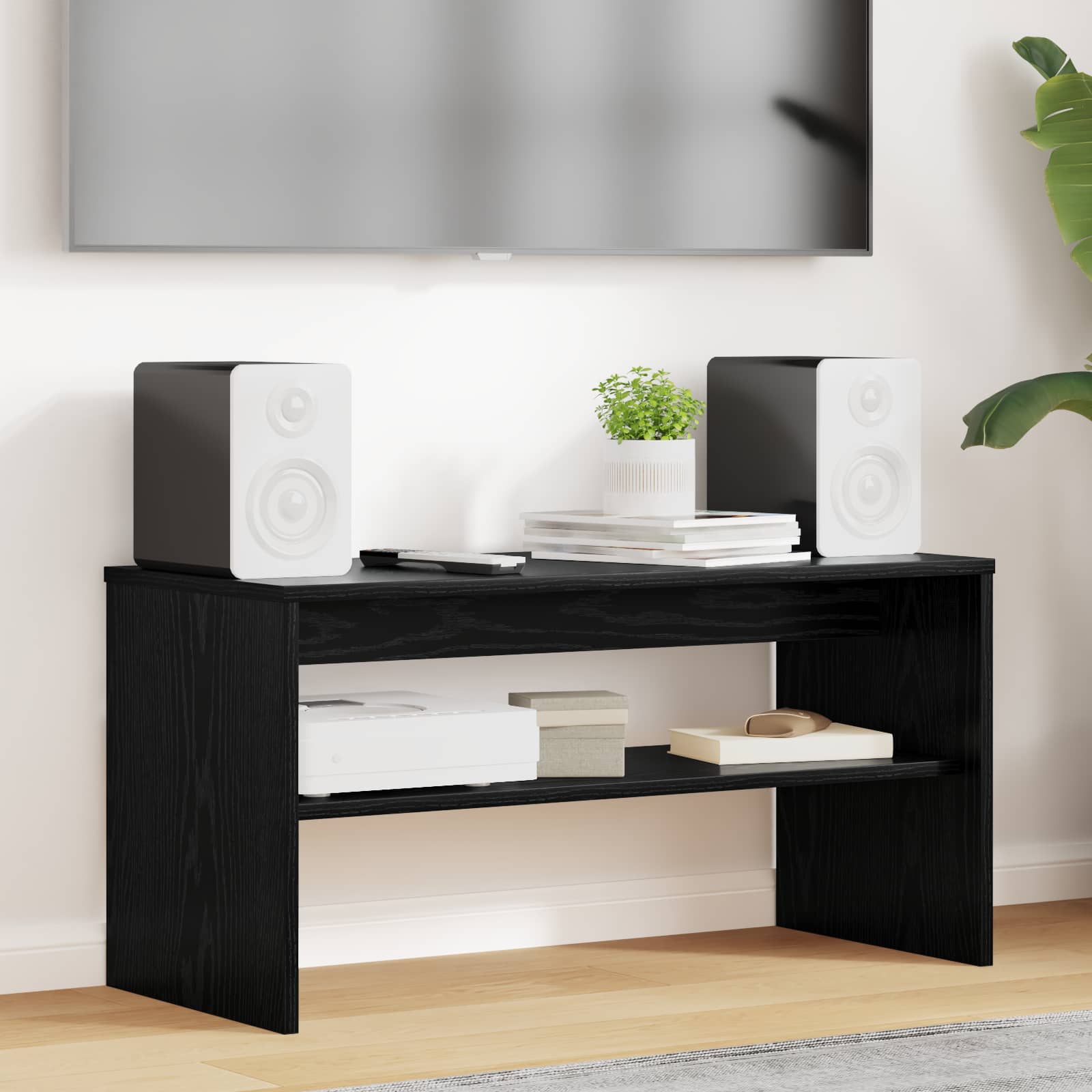 TV cabinet Black oak 80 x 35 x 40 cm