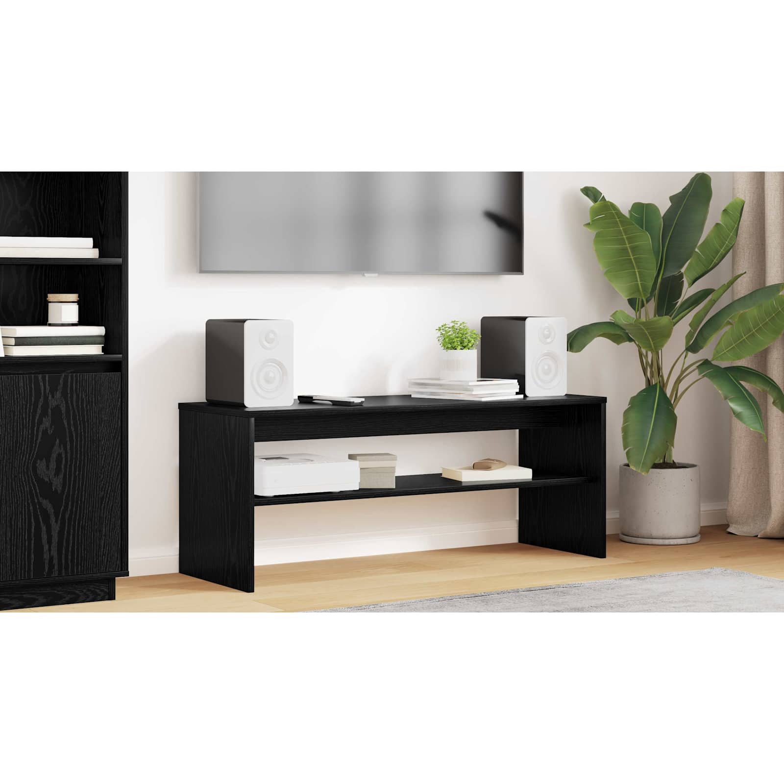 TV Cabinet Black Oak 100 x 35 x 40 cm