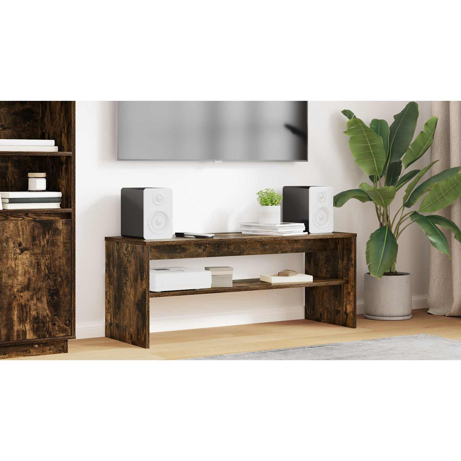 TV Cabinet Smoked Oak 100 x 35 x 40 cm