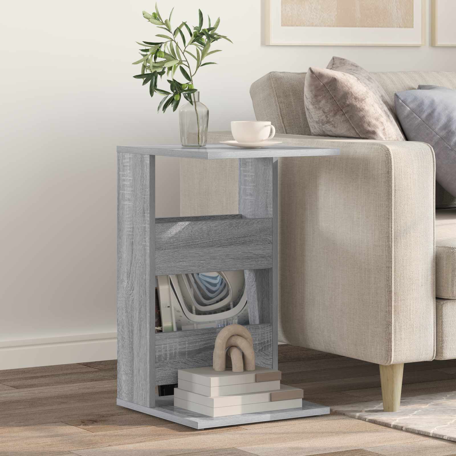 Šoninis stalas Pilkas Sonoma 40 x 35 x 60,5 cm Apdirbta mediena