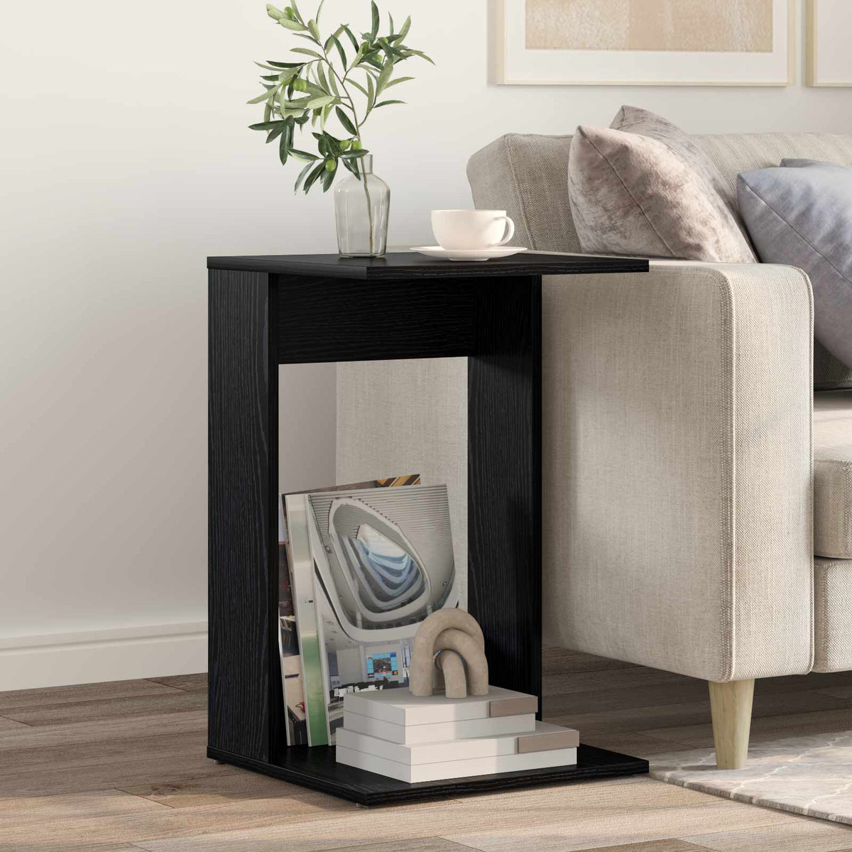 Side Table Black Oak 40 x 38 x 62.5 cm