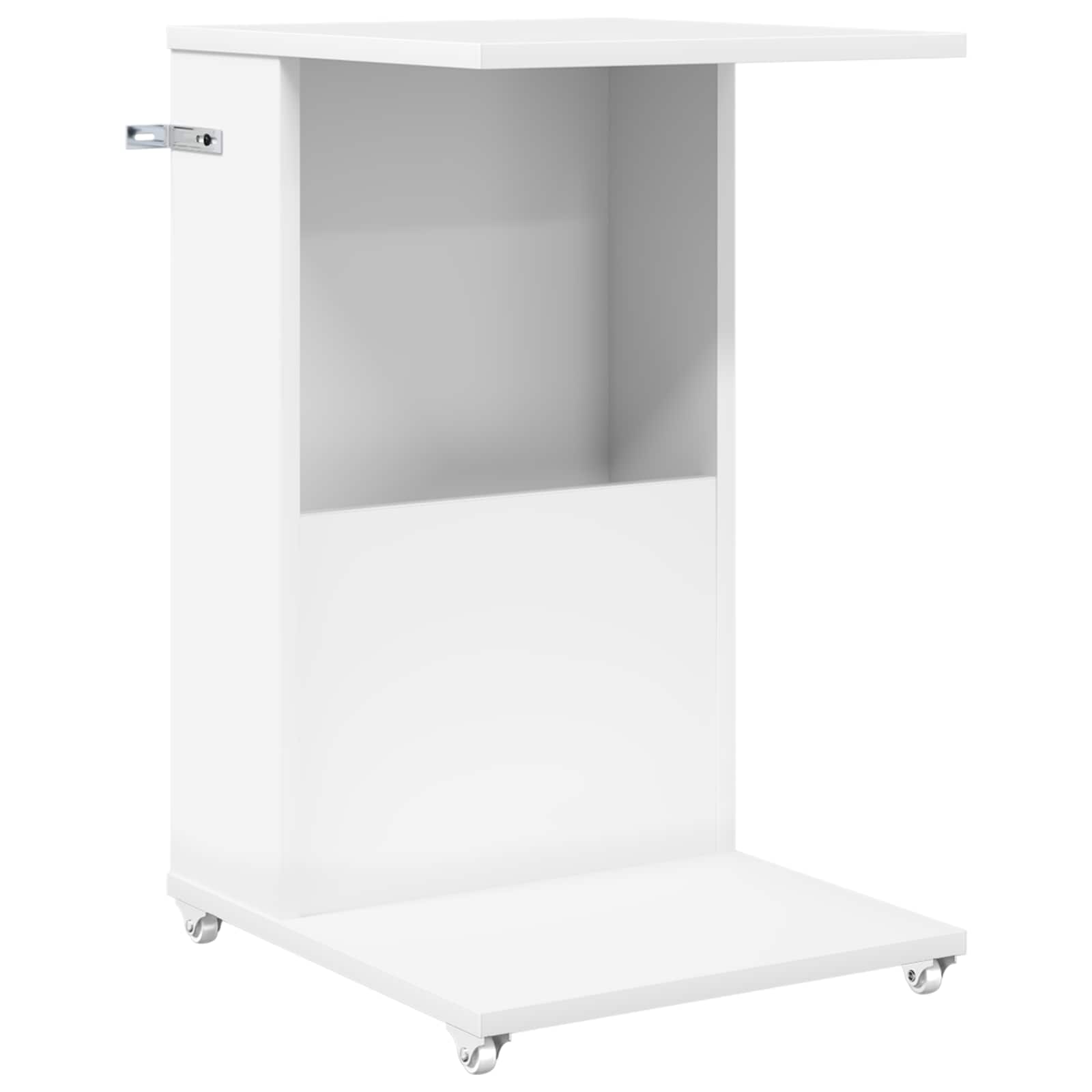 Šoninis stalas su ratu Balta 40 x 35 x 60 cm Apdirbta mediena