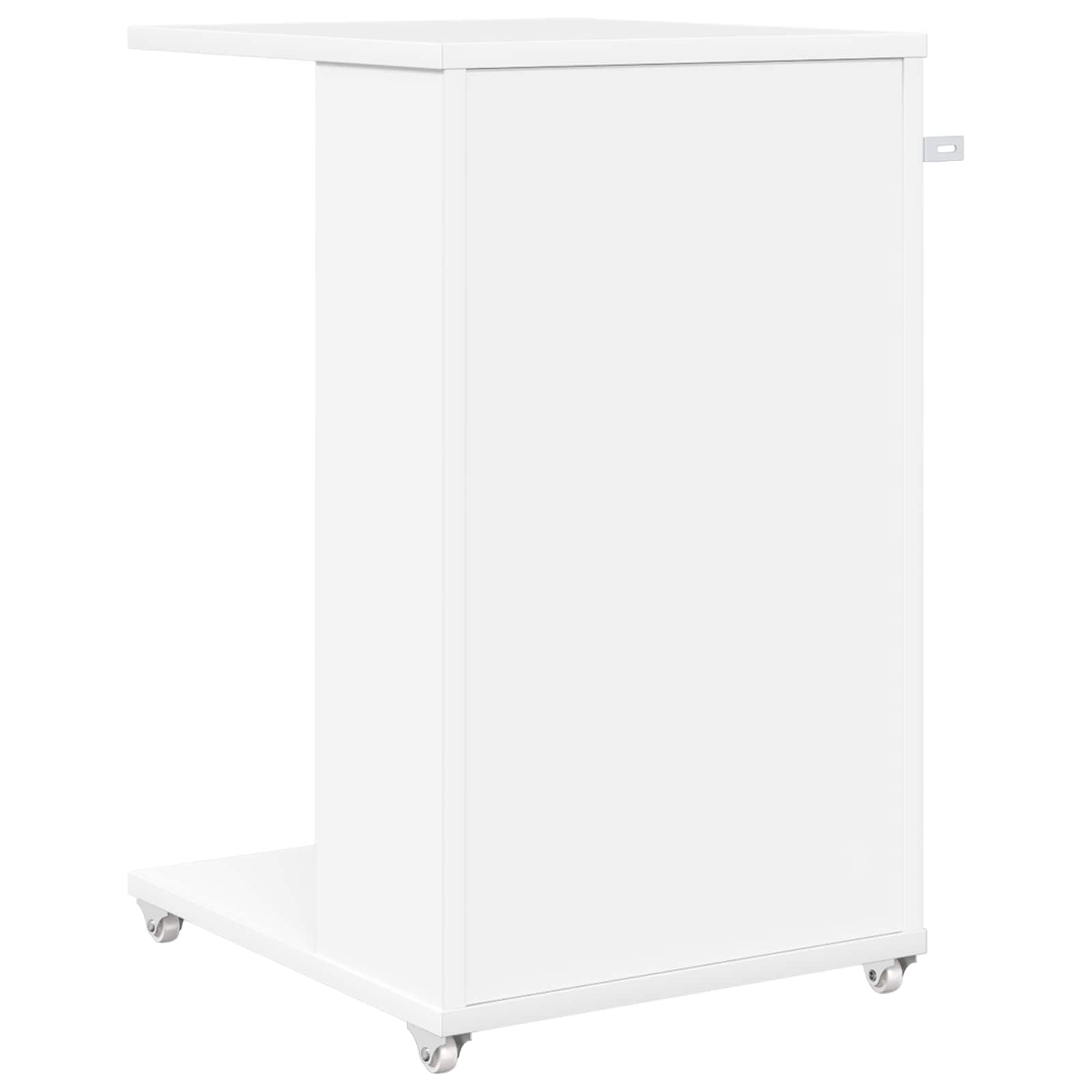 Šoninis stalas su ratu Balta 40 x 35 x 60 cm Apdirbta mediena