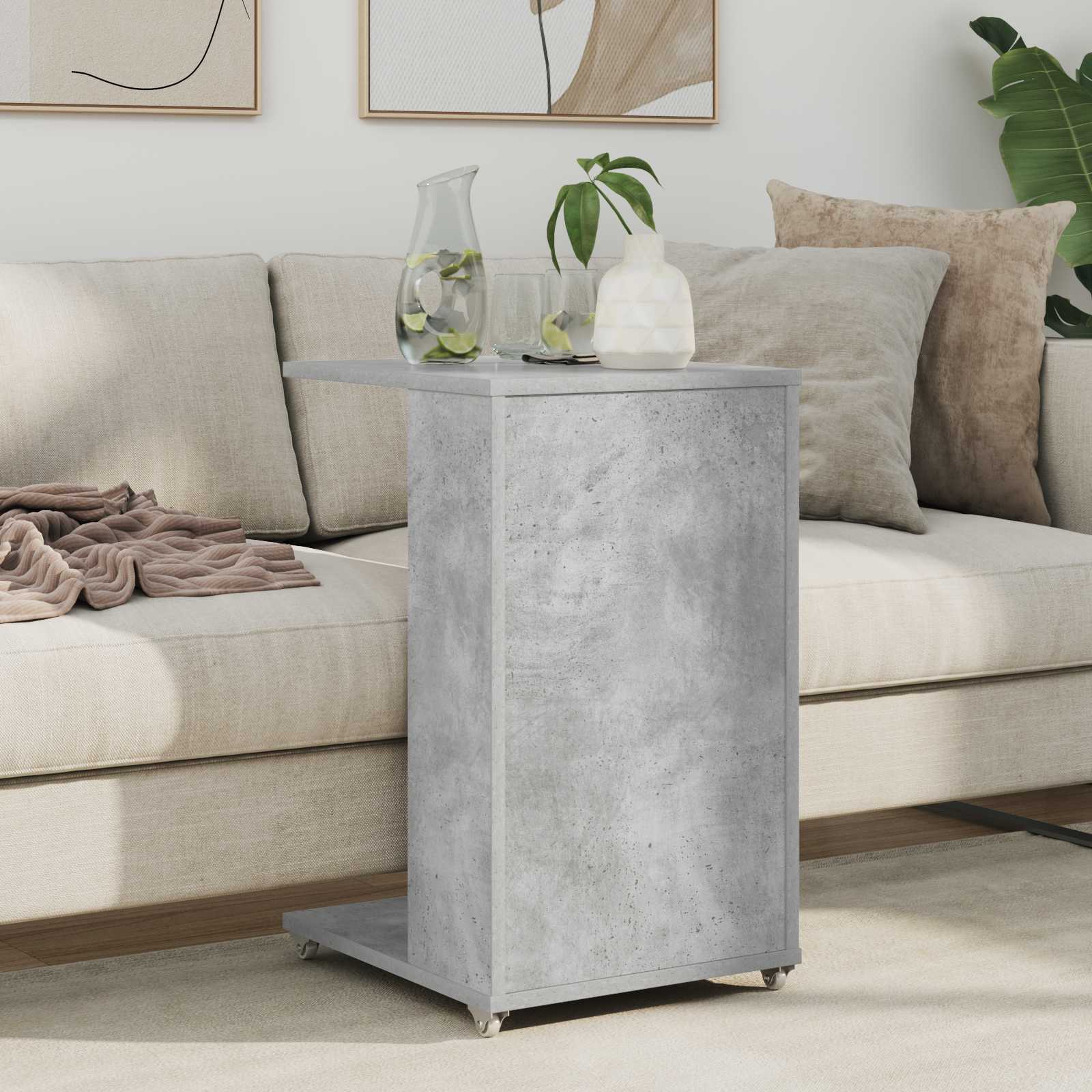 Side Table Concrete Gray 40 x 35 x 60 cm Engineered Wood