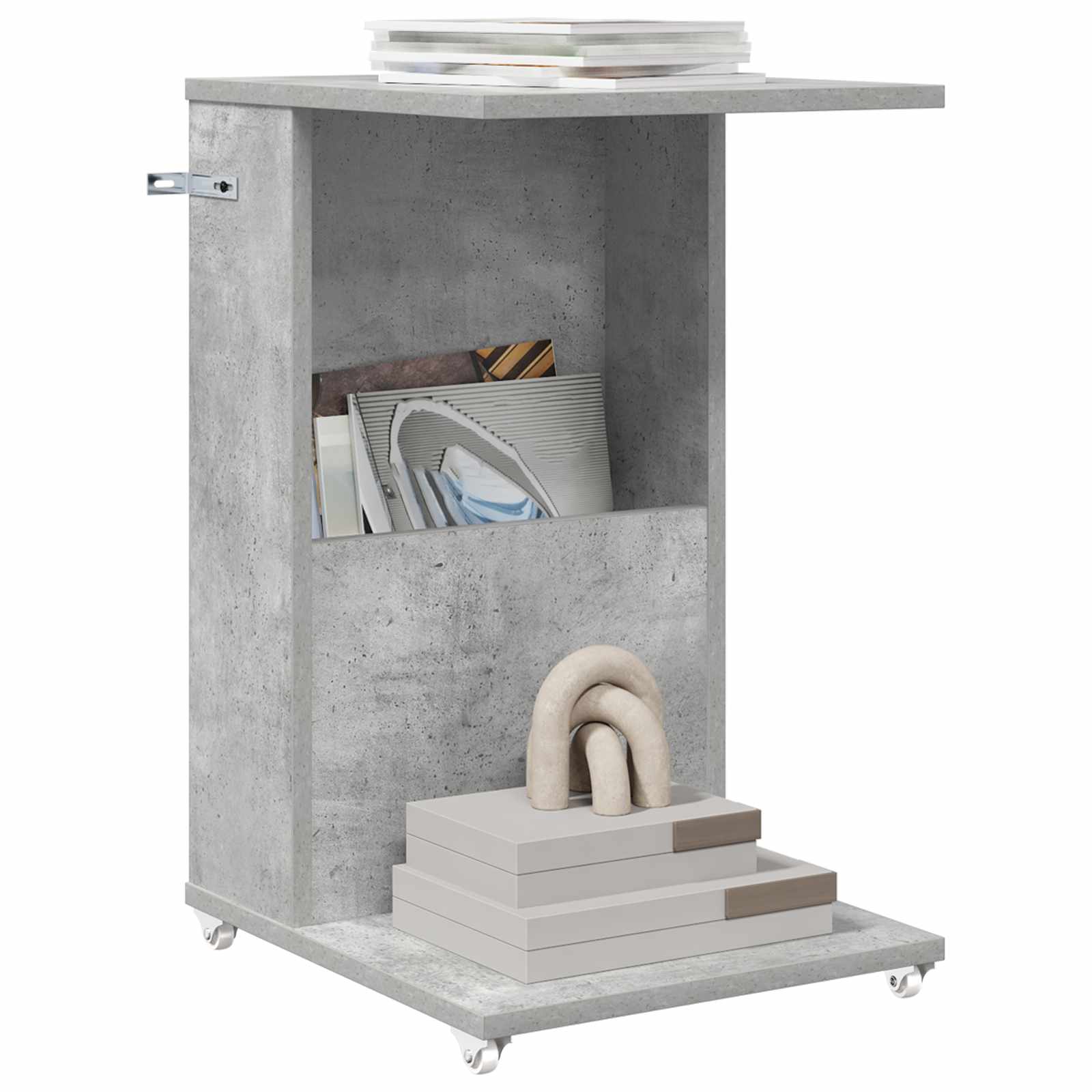 Side Table Concrete Gray 40 x 35 x 60 cm Engineered Wood
