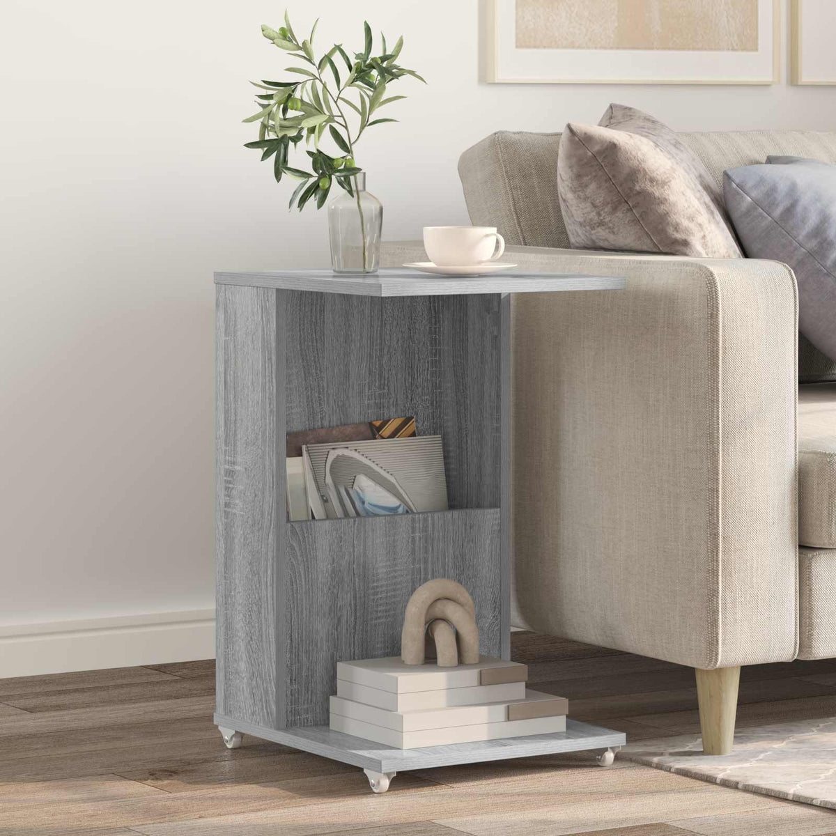 Side Table Grey Sonoma 40 x 35 x 60 cm Engineered Wood