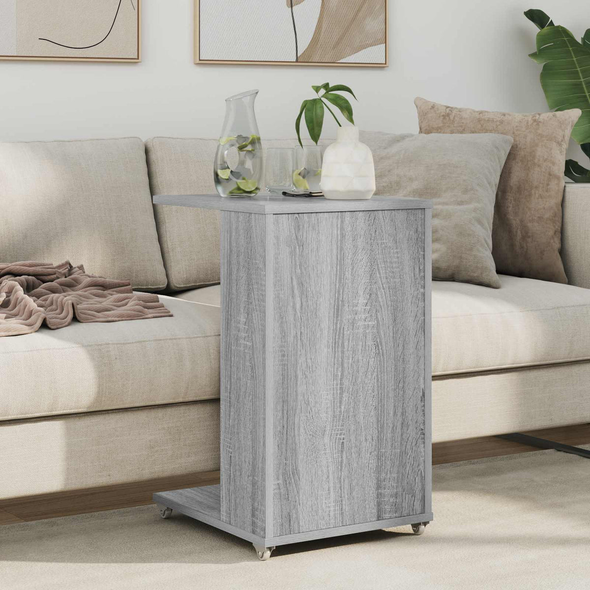 Side Table Grey Sonoma 40 x 35 x 60 cm Engineered Wood