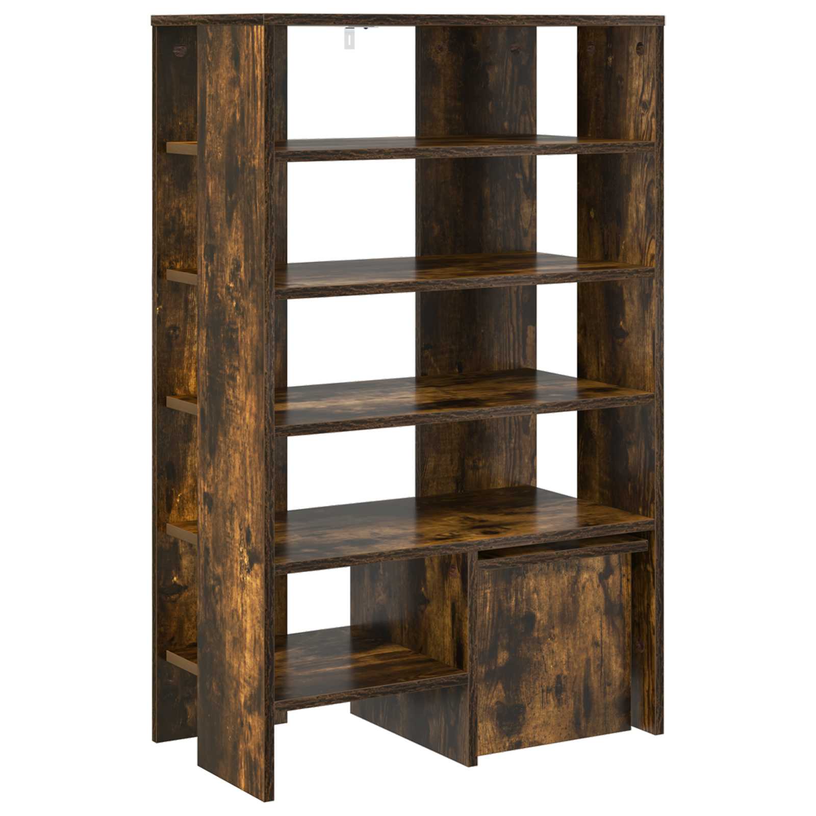 Shoe cabinet with shelf 2 pcs Smoked oak Engineered wood