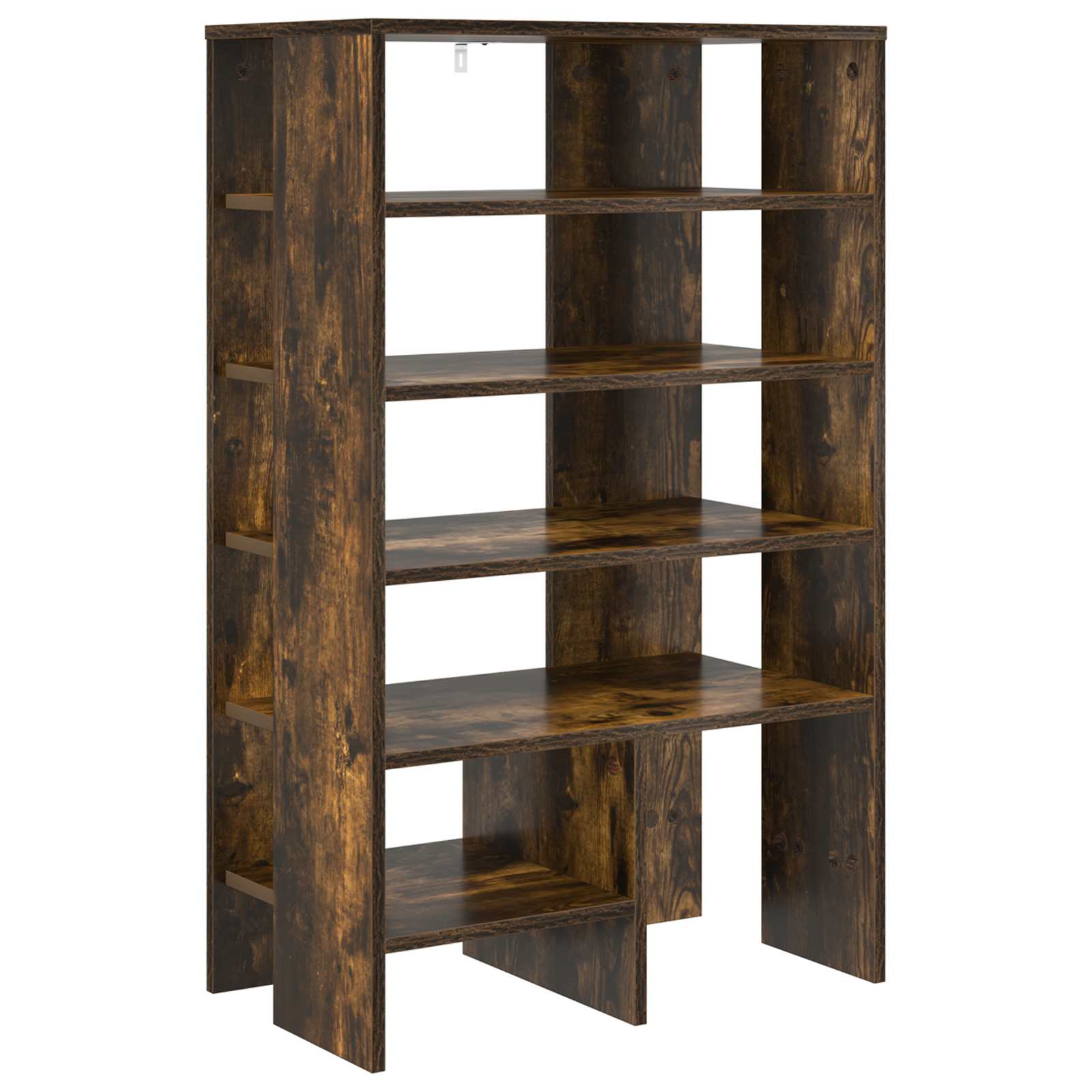 Shoe cabinet with shelf 2 pcs Smoked oak Engineered wood