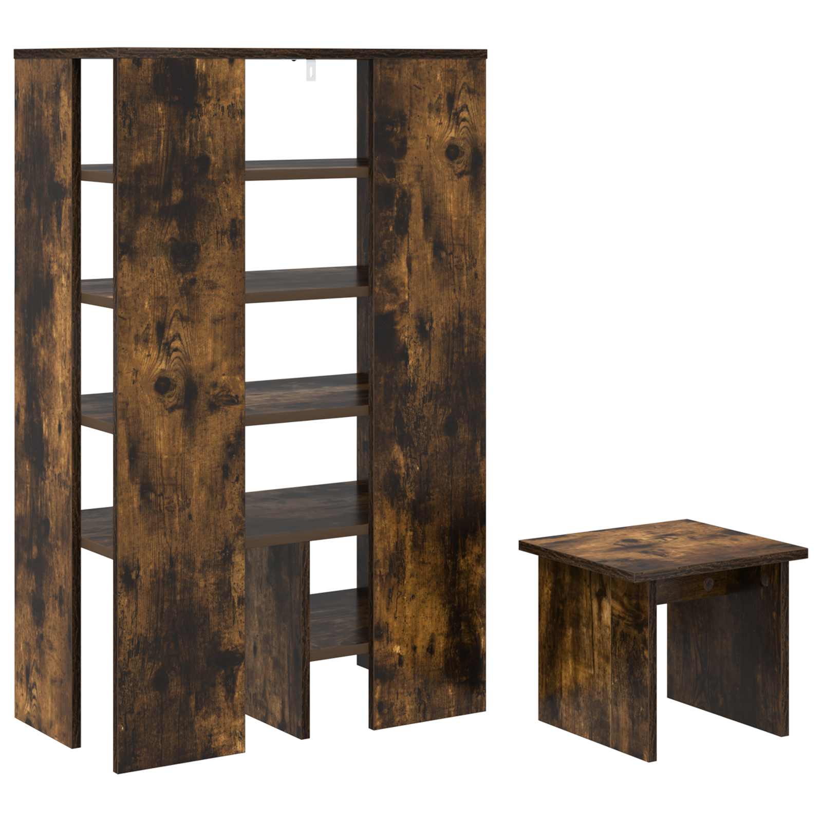 Shoe cabinet with shelf 2 pcs Smoked oak Engineered wood