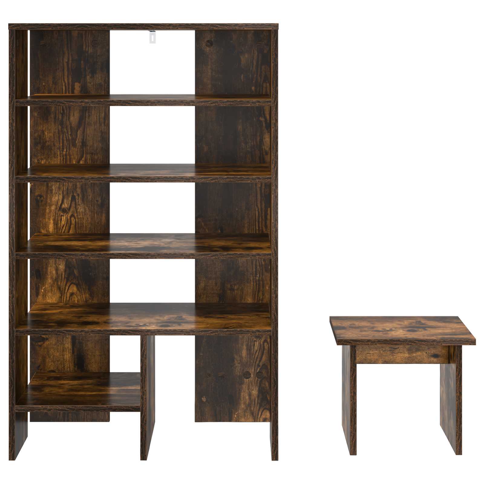 Shoe cabinet with shelf 2 pcs Smoked oak Engineered wood