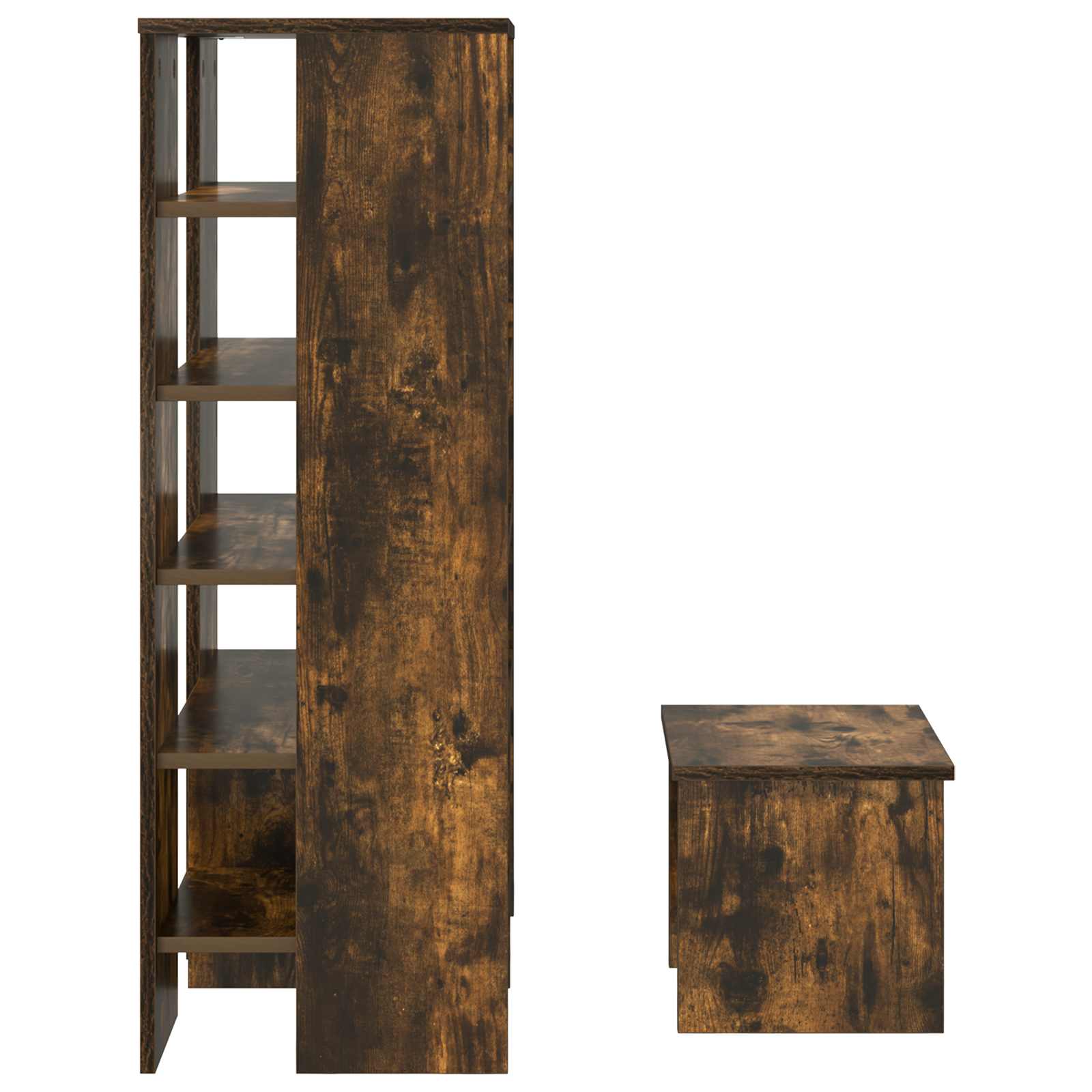 Shoe cabinet with shelf 2 pcs Smoked oak Engineered wood