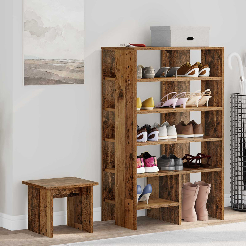 Shoe cabinet with shelf 2 pcs Old wood Processed wood
