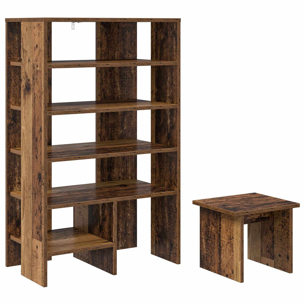 Shoe cabinet with shelf 2 pcs Old wood Processed wood