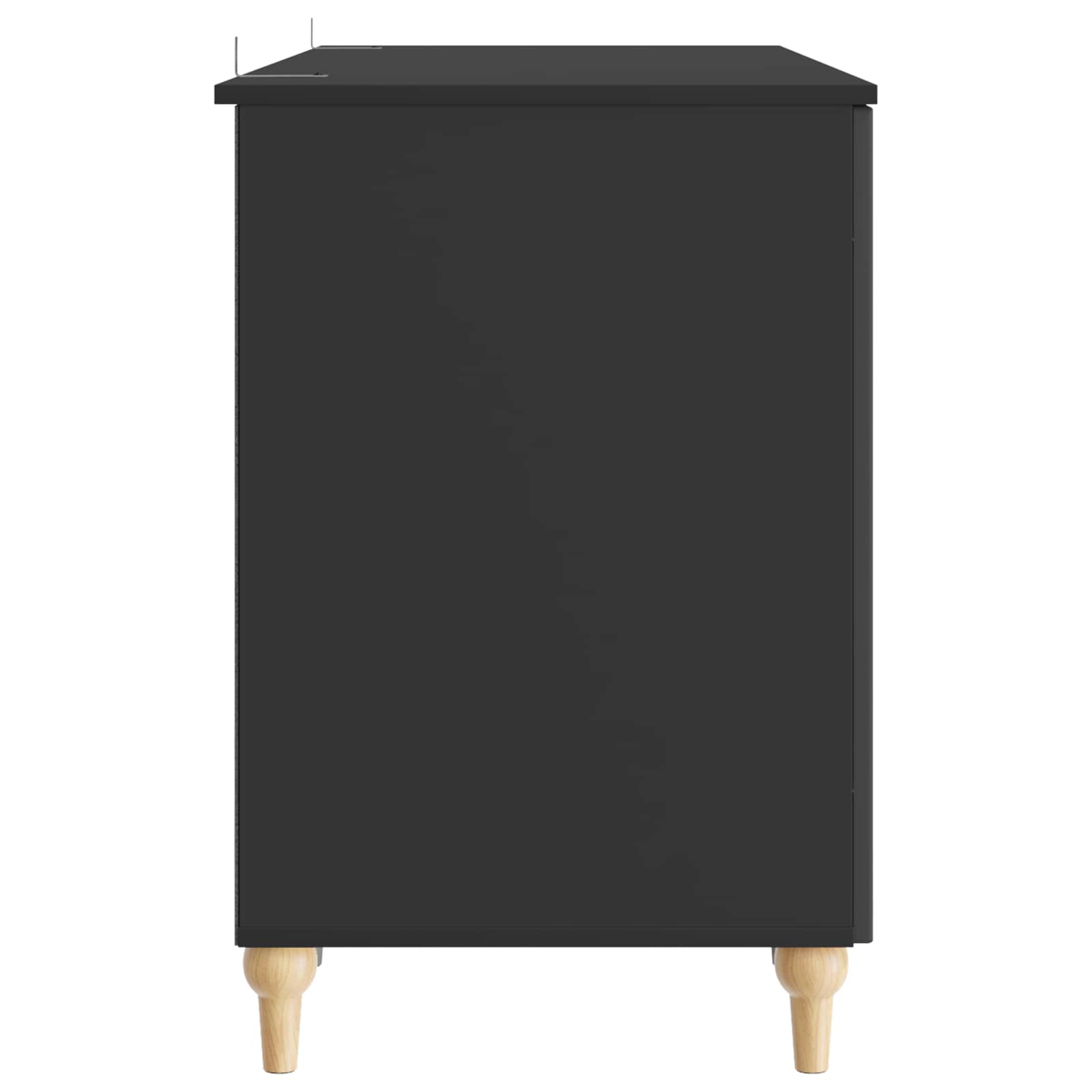 Stalas su lentyna Juoda 142,5 x 50 x 75 cm Apdirbta mediena