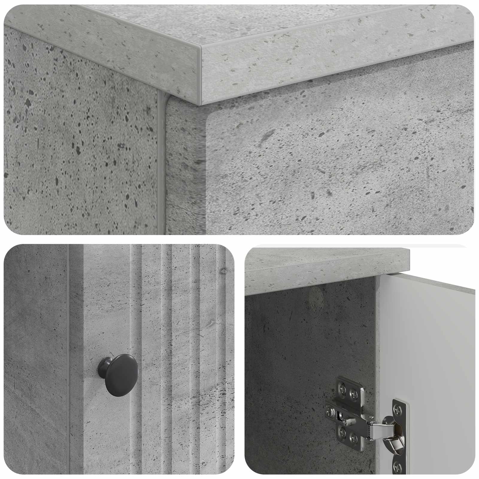 Stalas Betono pilka 142,5 x 50 x 75 cm Apdirbta mediena