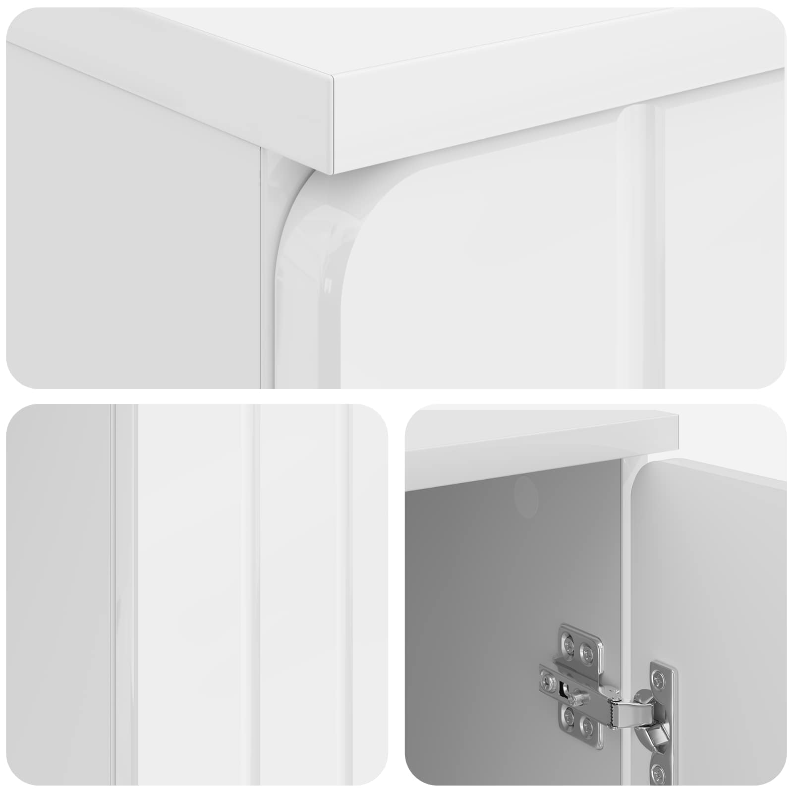 Stalas Itin blizgi balta 142,5 x 50 x 75 cm Apdirbta mediena