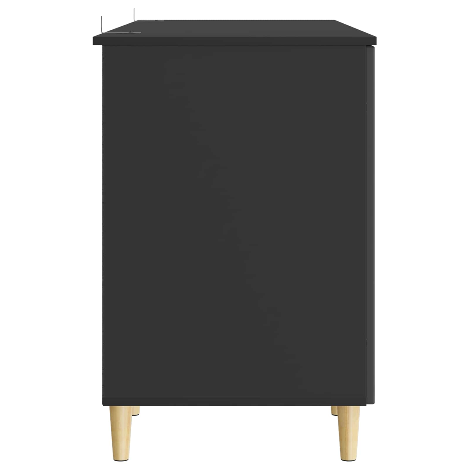 Stalas su lentyna Juoda 142,5 x 50 x 75 cm Apdirbta mediena