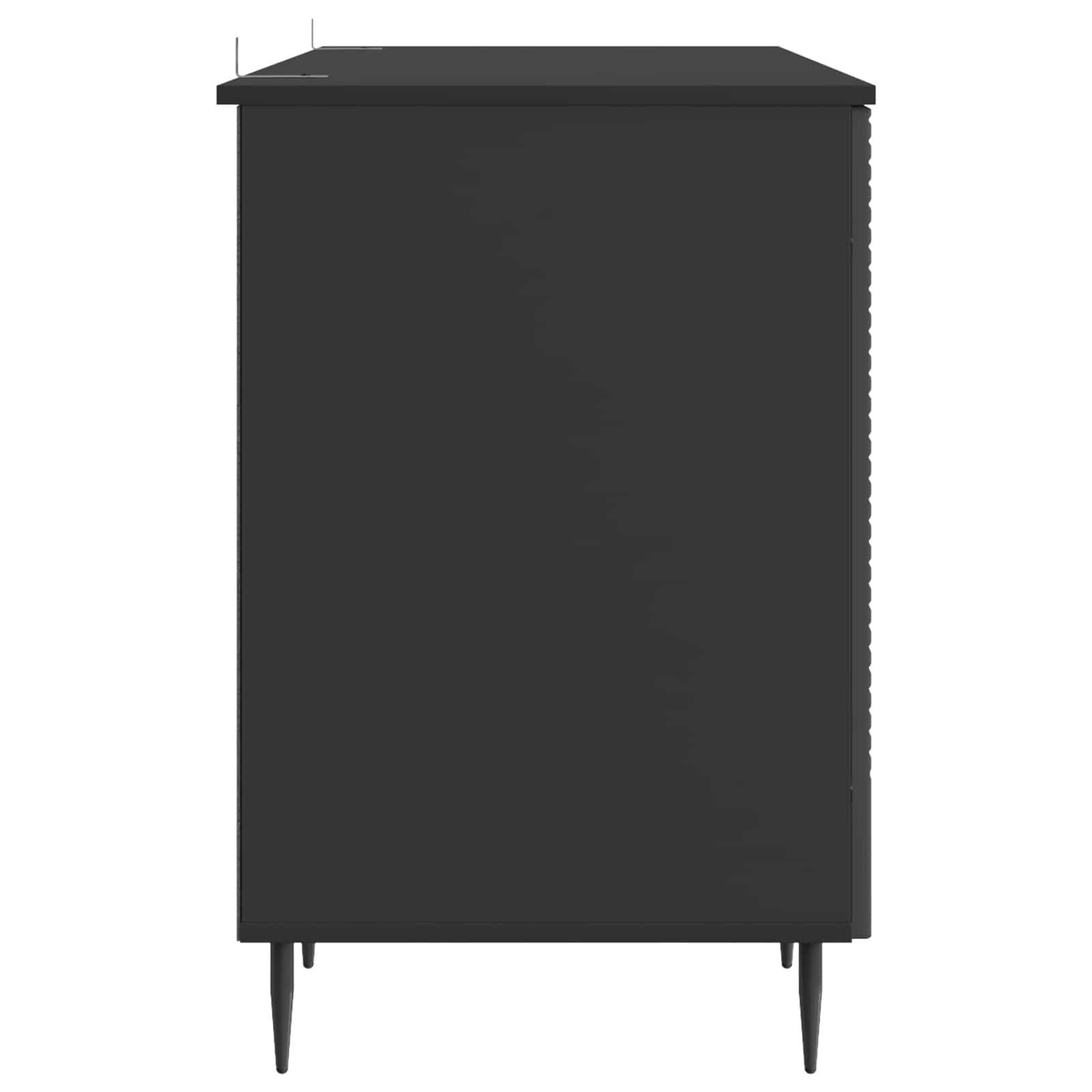 Galds ar plauktu melns 142,5 x 50 x 75 cm apstrādāta koksne